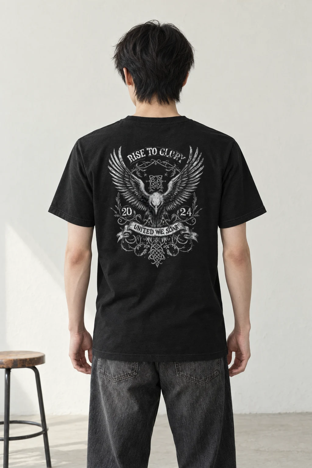 "Rise To Glory" Heavyweight Unisex Crewneck T-shirt | Gildan 5000