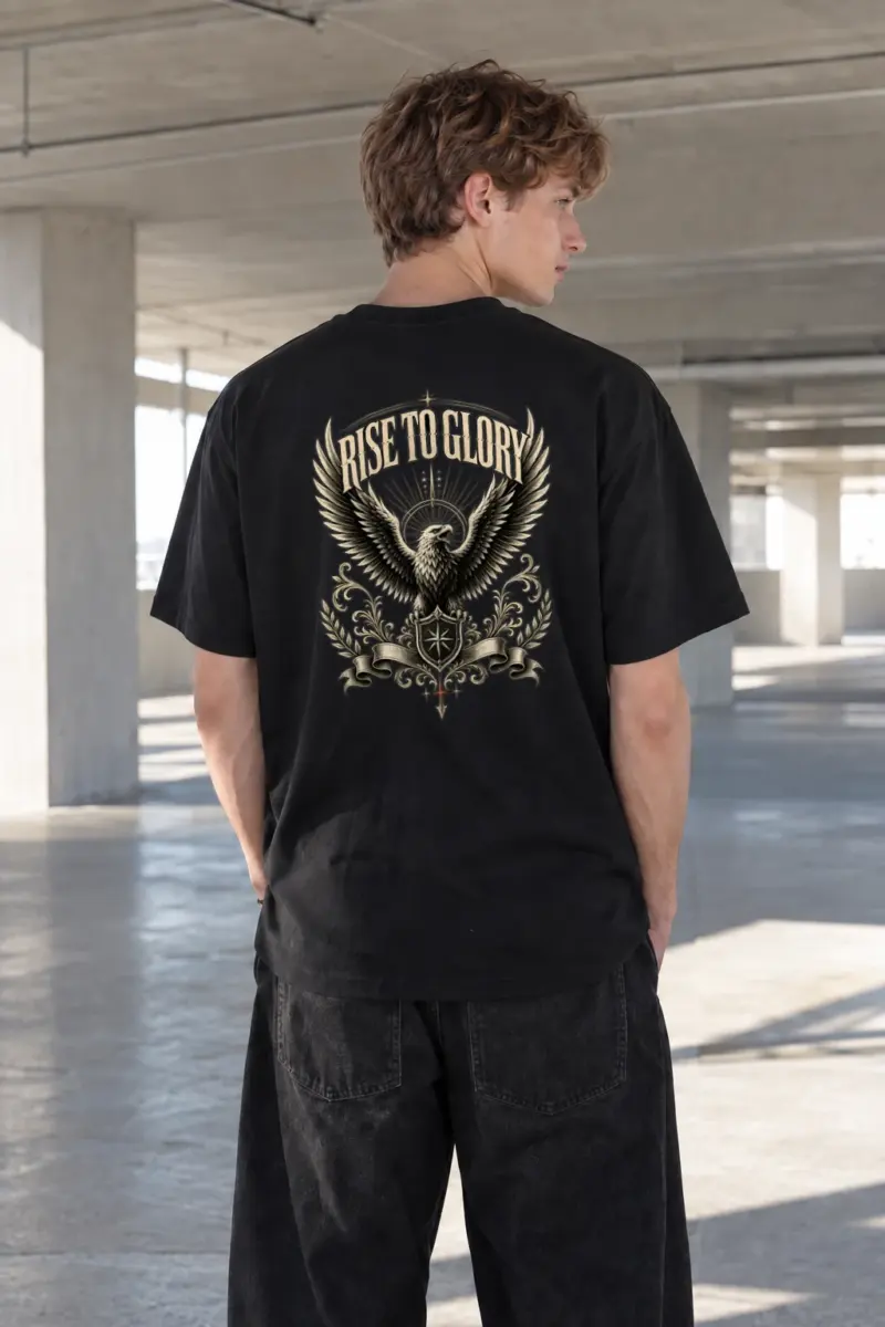 "Rise To Glory" Heavyweight Unisex Crewneck T-shirt | Gildan 5000