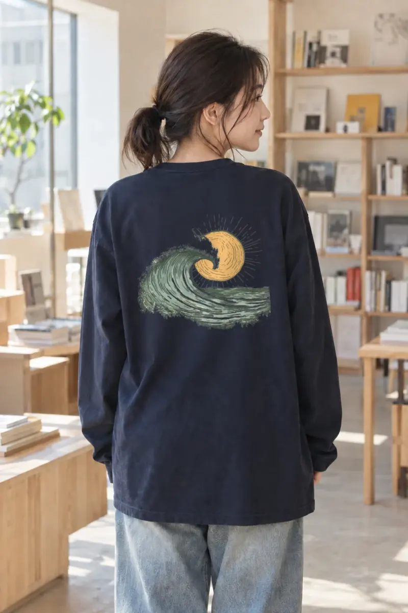 "Rising Wave" Unisex Longsleeve T-shirt | Gildan 2400
