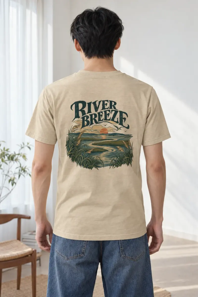 "River Breeze" Heavyweight Unisex Crewneck T-shirt