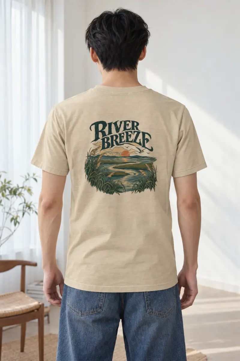 "River Breeze" Heavyweight Unisex Crewneck T-shirt