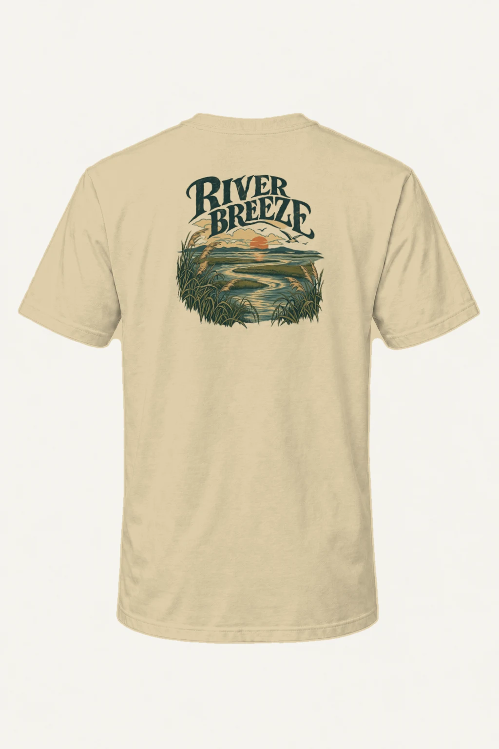 "River Breeze" Heavyweight Unisex Crewneck T-shirt | Gildan 5000