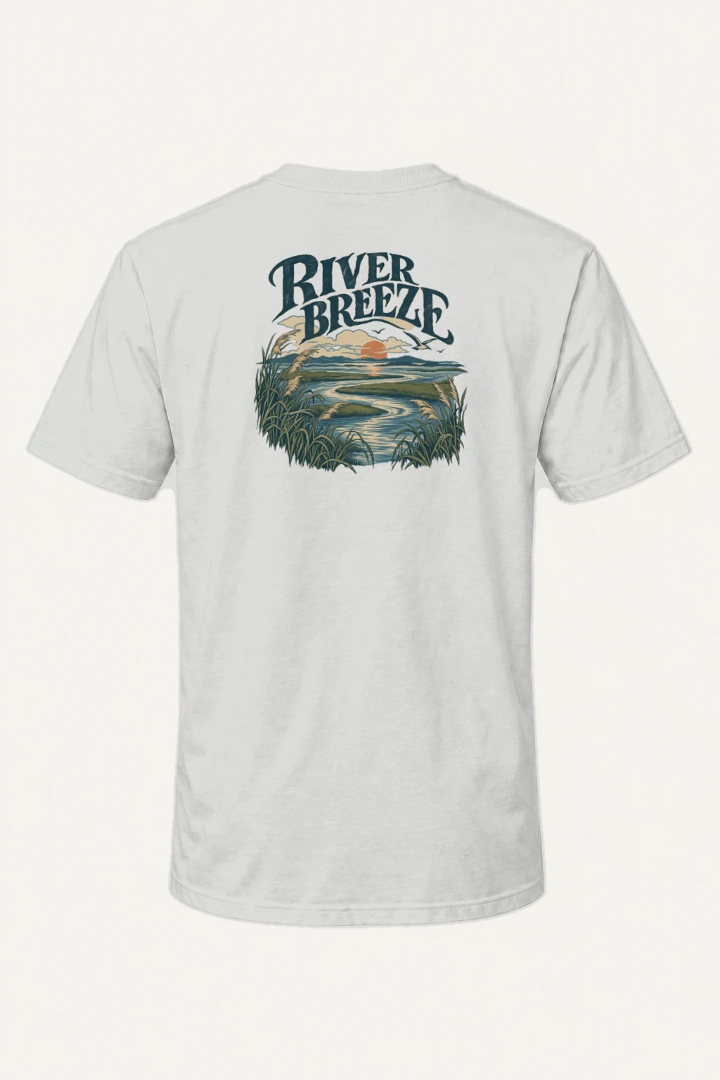 "River Breeze" Heavyweight Unisex Crewneck T-shirt | Gildan 5000