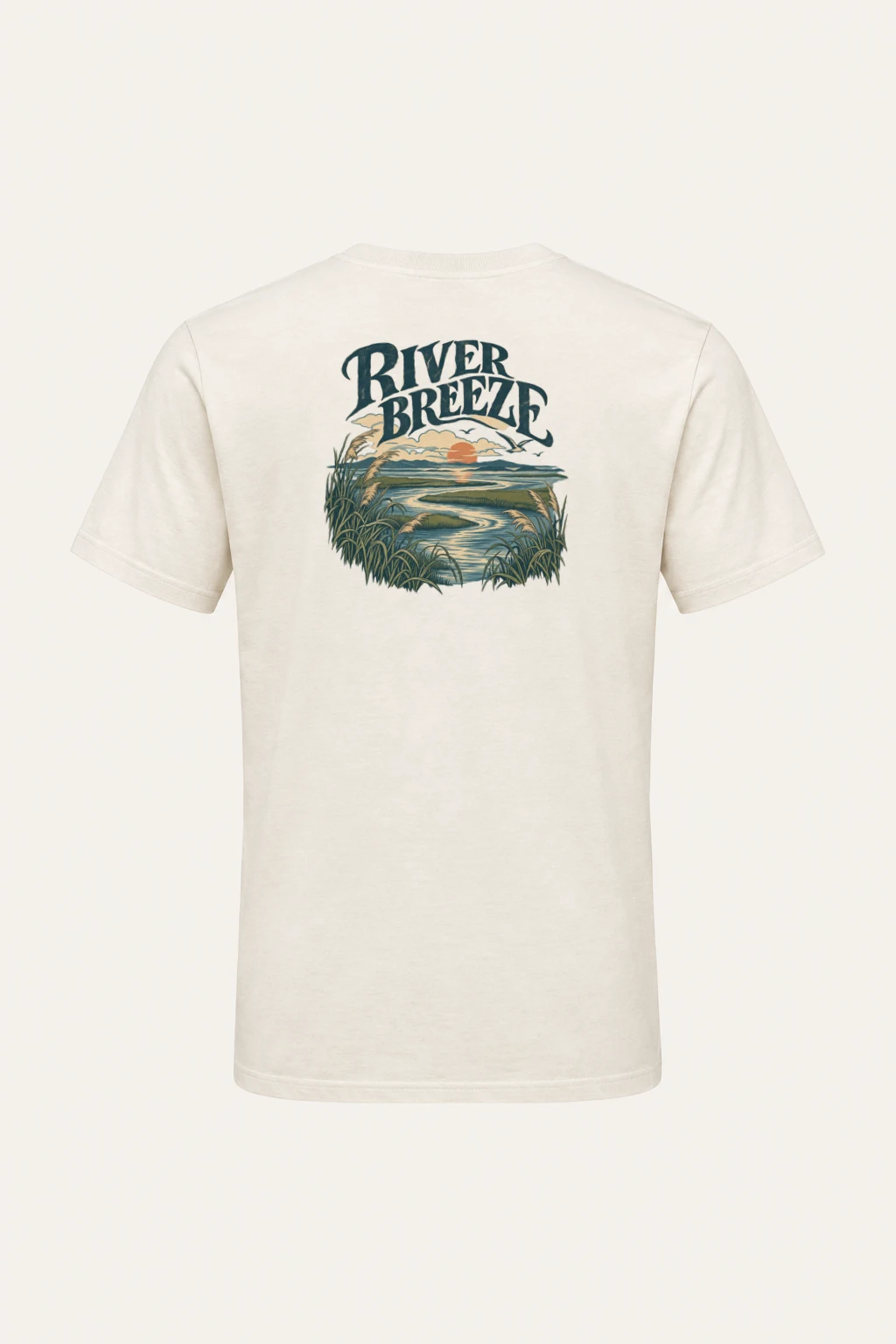 "River Breeze" Heavyweight Unisex Crewneck T-shirt | Gildan 5000