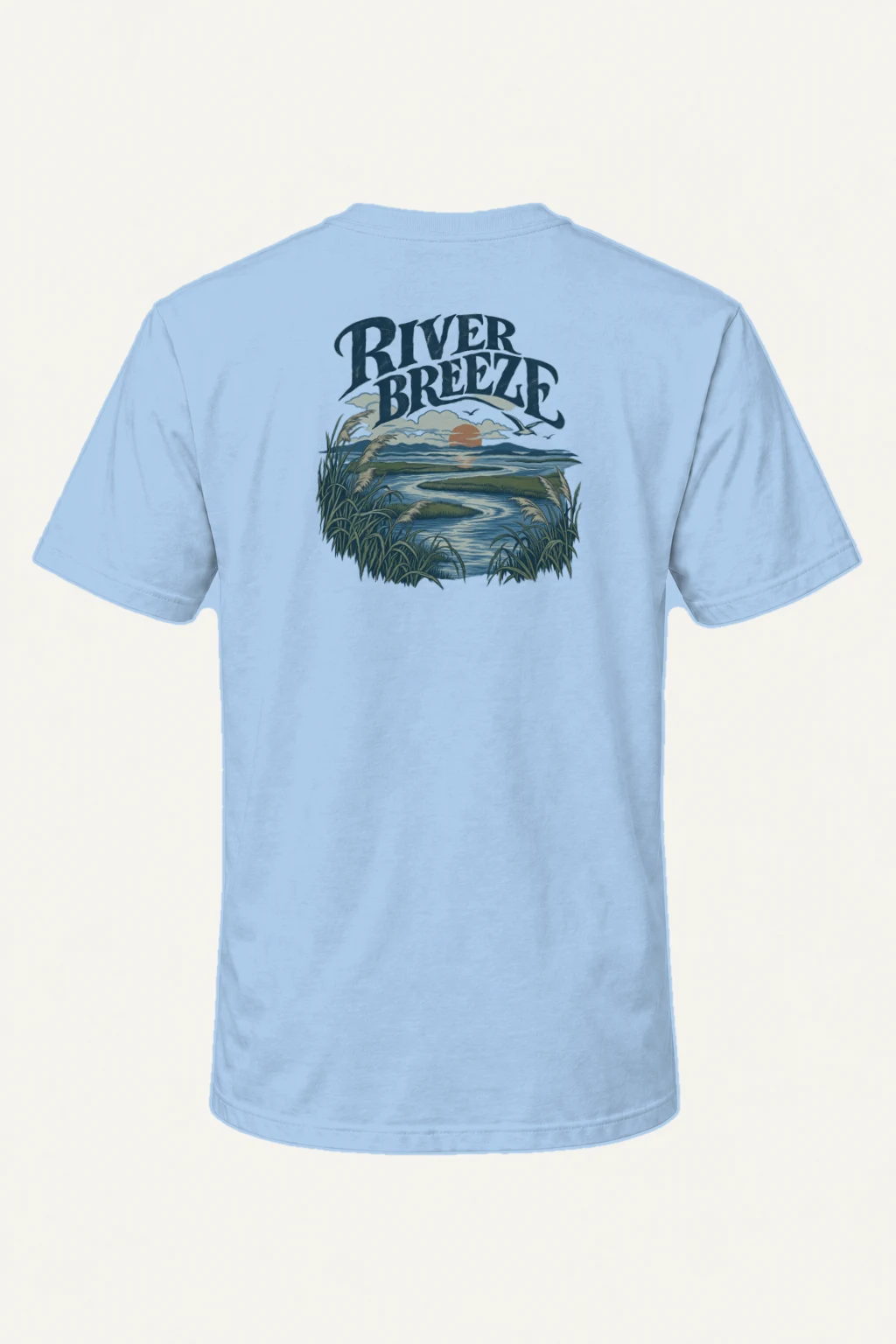 "River Breeze" Heavyweight Unisex Crewneck T-shirt | Gildan 5000