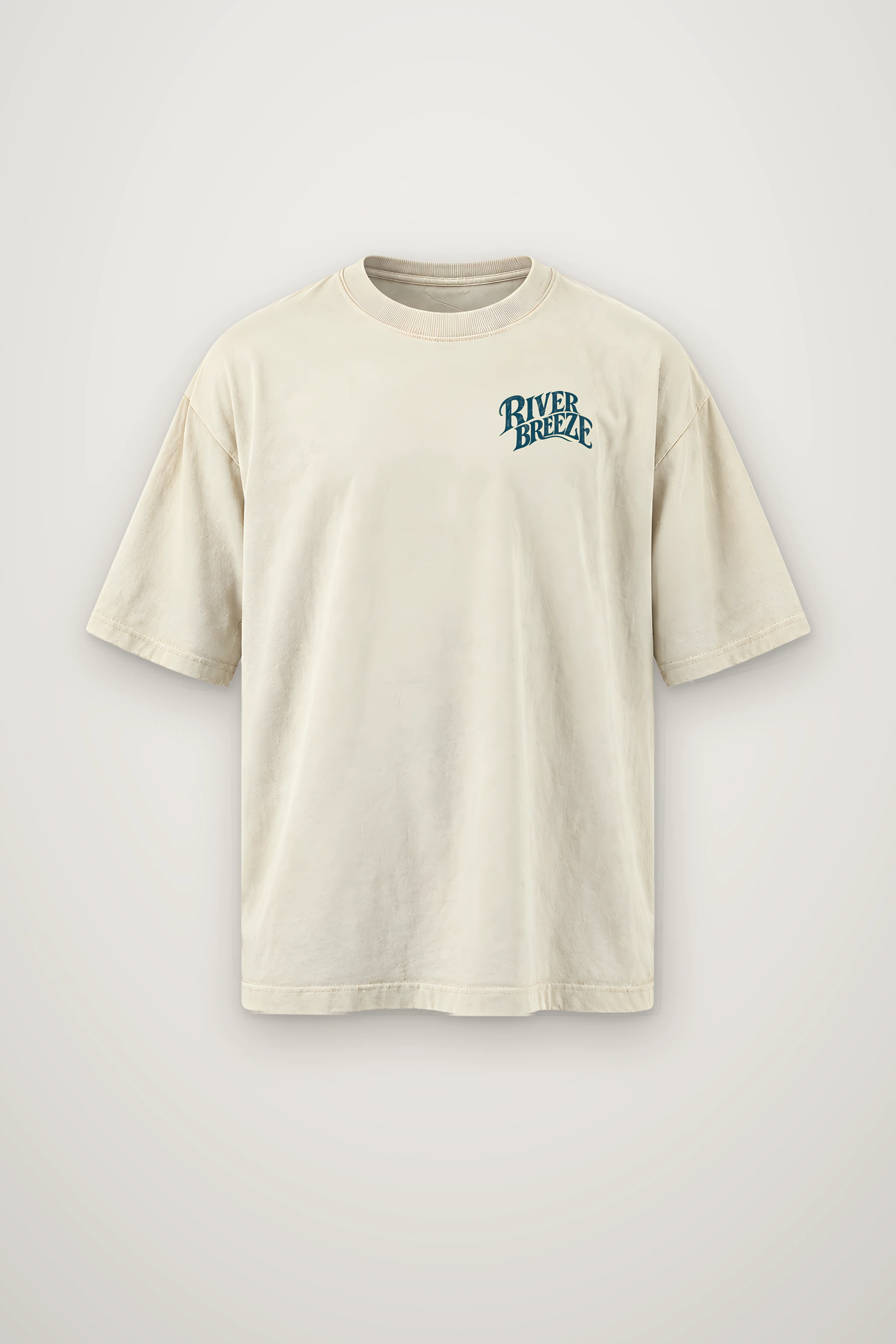 "River Breeze" Men's Oversized Heavyweight Crewneck T-Shirt