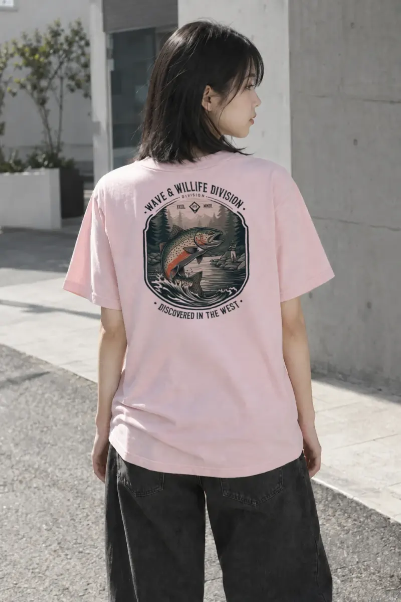 "River Trout Division" Heavyweight Unisex Crewneck T-shirt | Gildan 5000