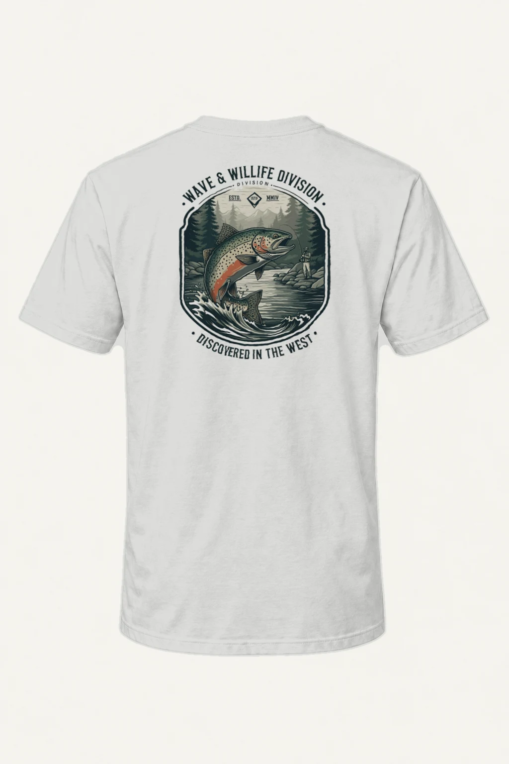 "River Trout Division" Heavyweight Unisex Crewneck T-shirt | Gildan 5000