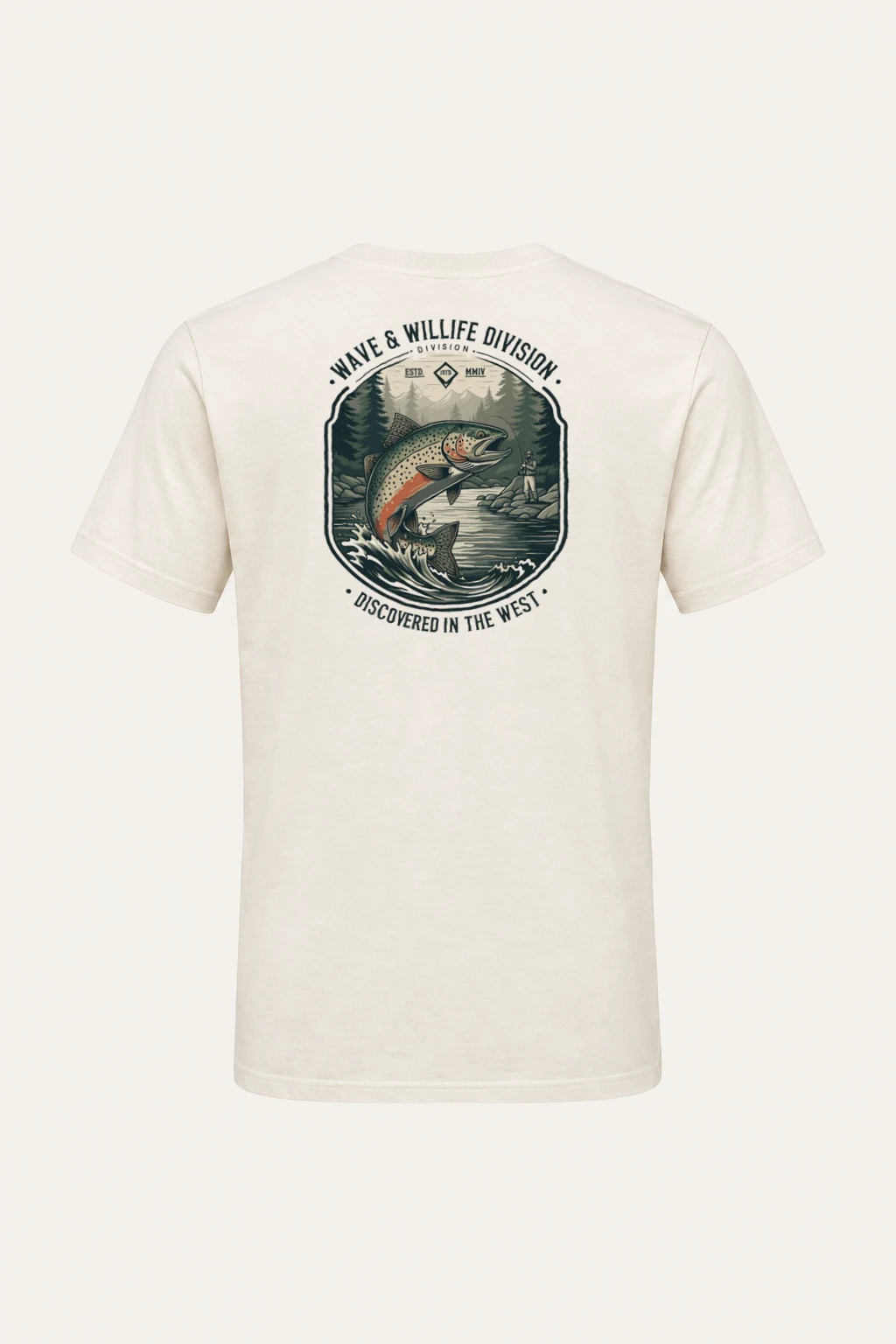 "River Trout Division" Heavyweight Unisex Crewneck T-shirt | Gildan 5000
