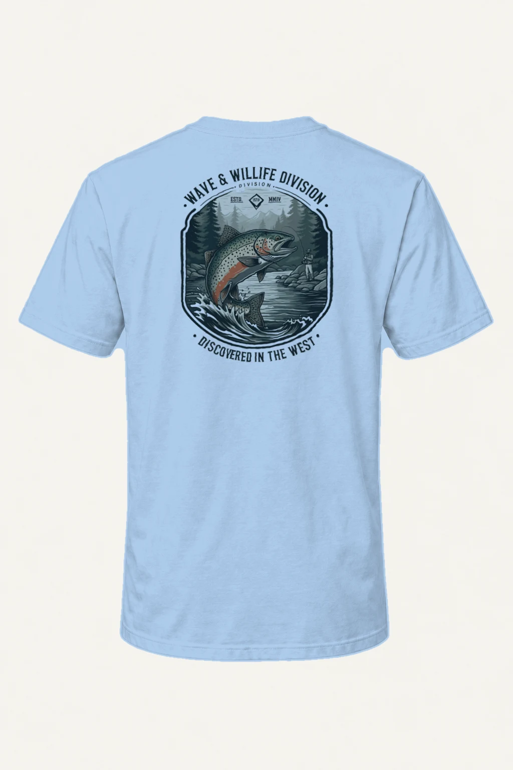 "River Trout Division" Heavyweight Unisex Crewneck T-shirt | Gildan 5000