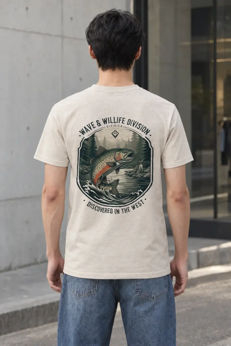 "Riverbound Angler" Heavyweight Unisex Crewneck T-shirt