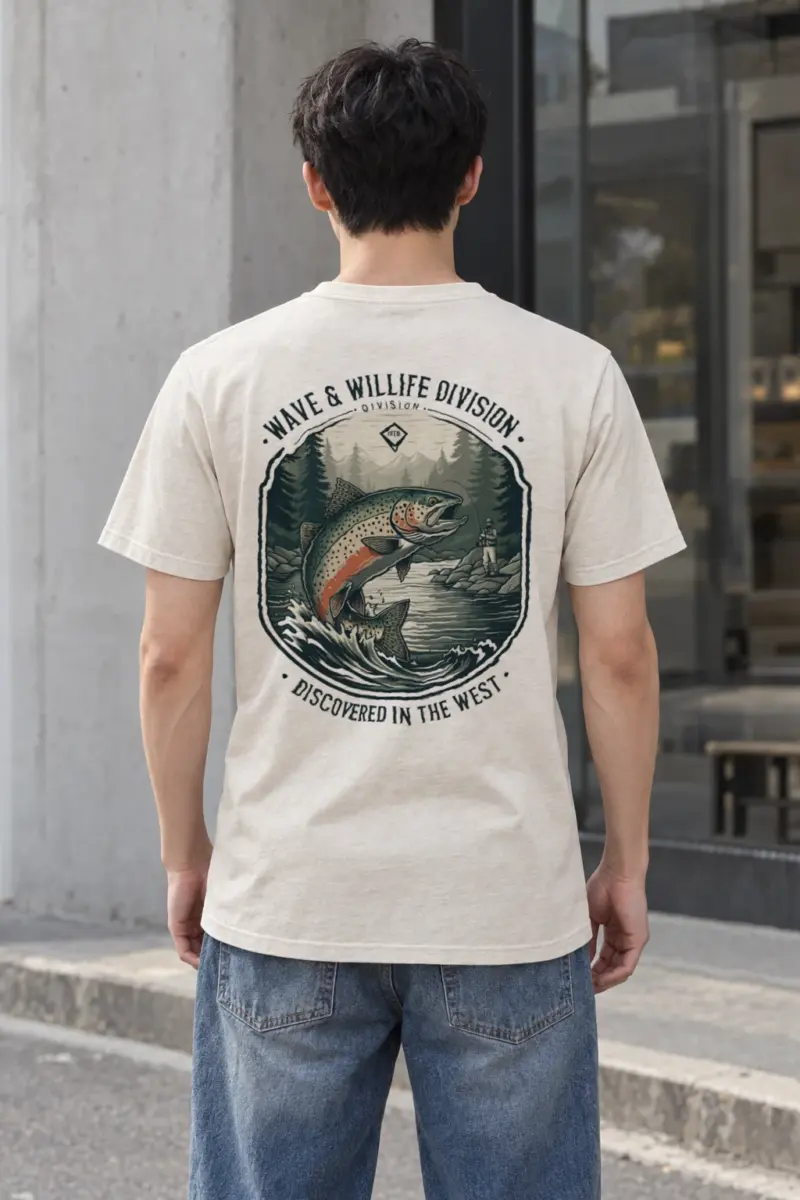 "Riverbound Angler" Heavyweight Unisex Crewneck T-shirt