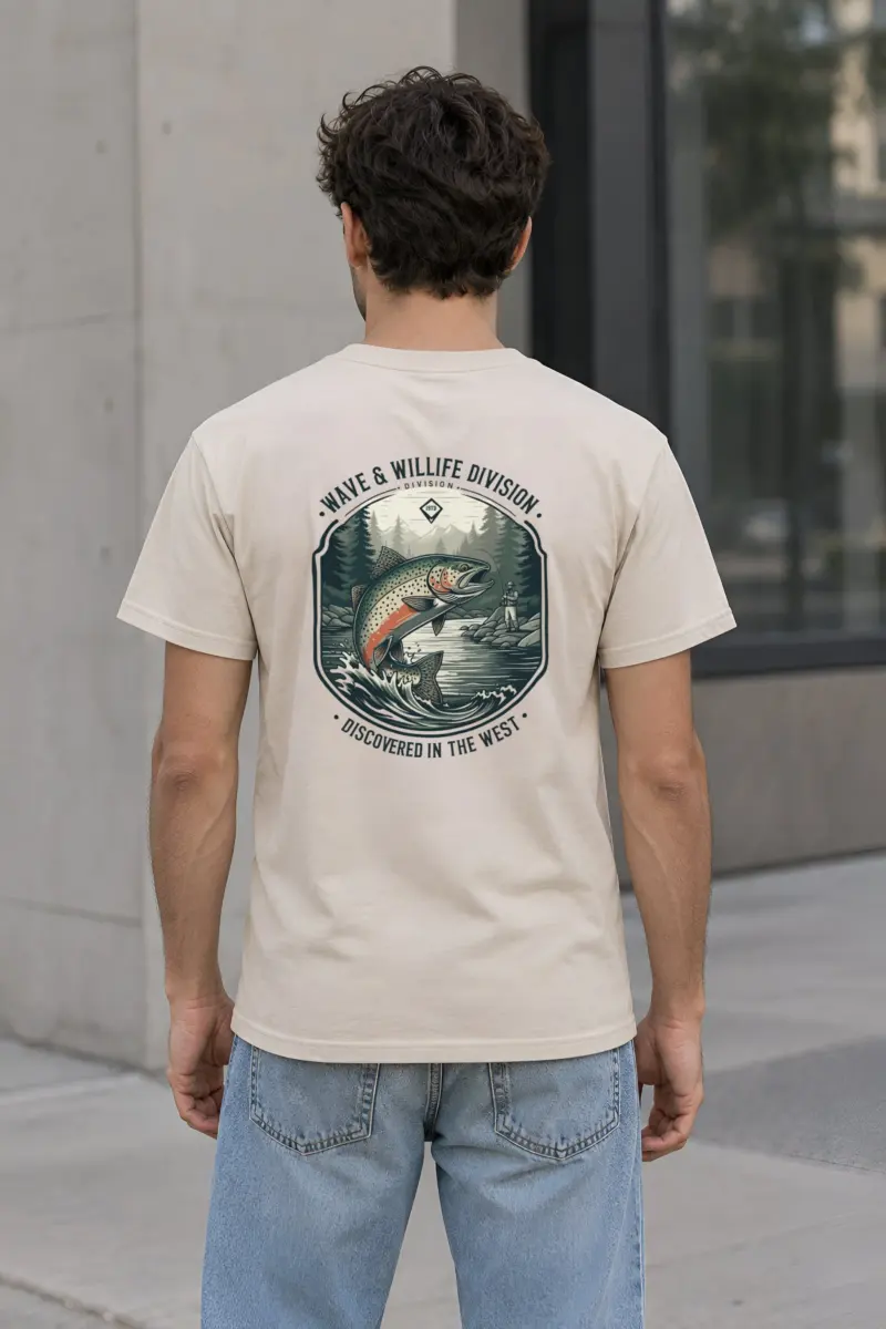 "Riverbound Angler" Heavyweight Unisex Crewneck T-shirt