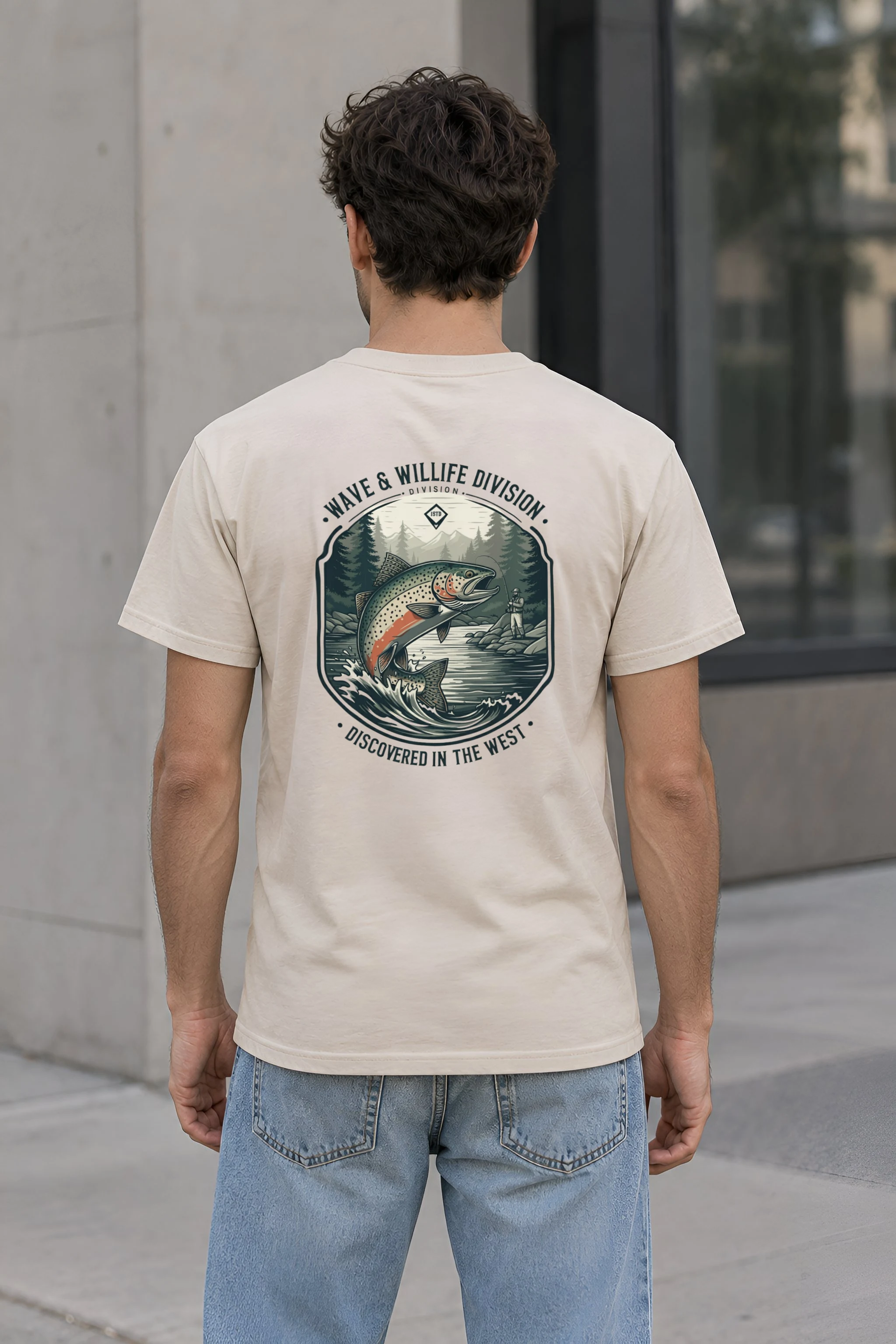 "Riverbound Angler" Heavyweight Unisex Crewneck T-shirt
