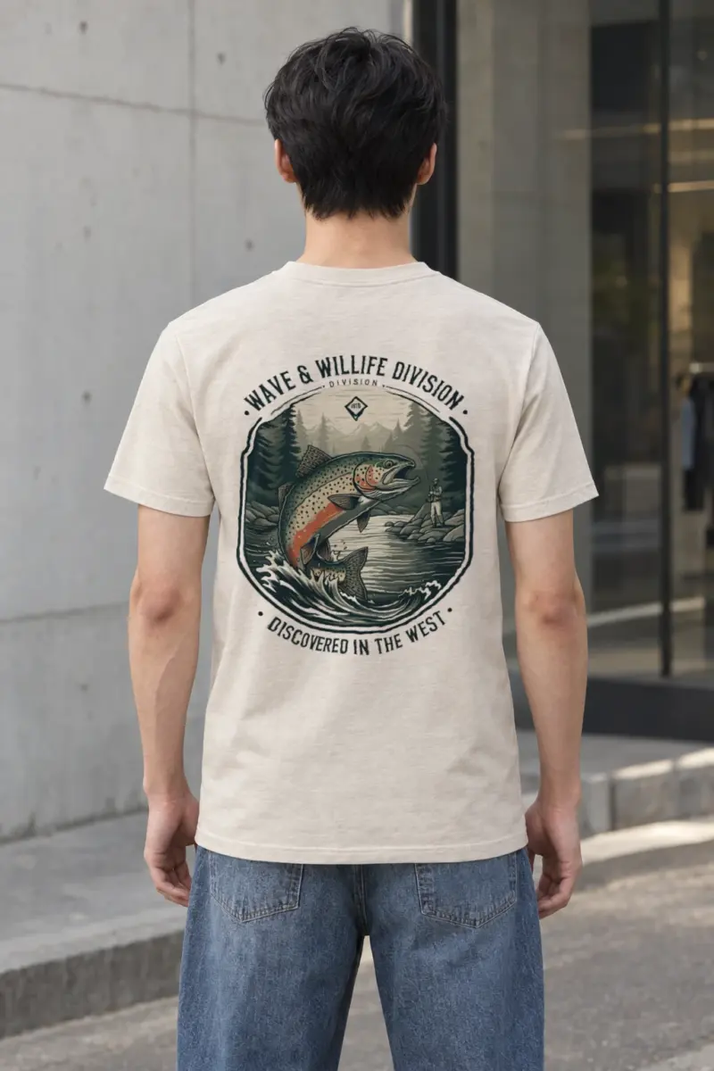 "Riverbound Angler" Heavyweight Unisex Crewneck T-shirt