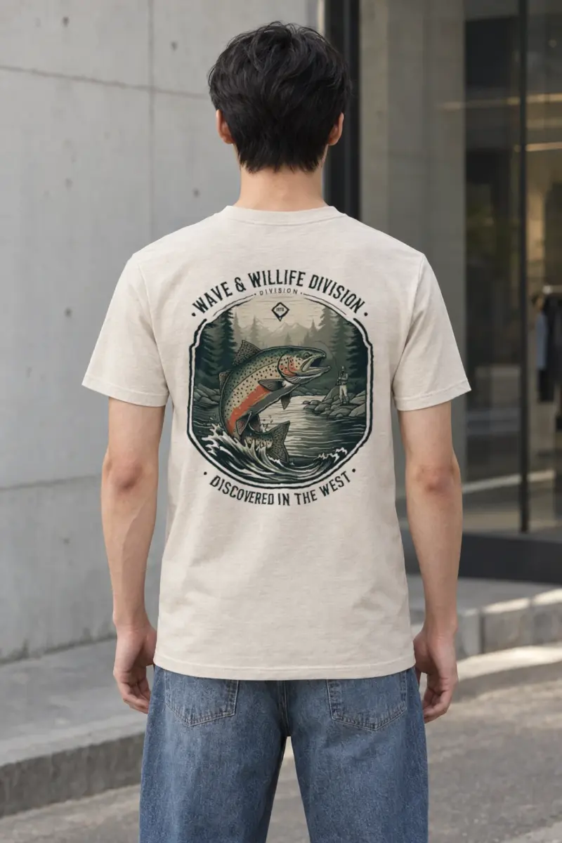 "Riverbound Angler" Heavyweight Unisex Crewneck T-shirt