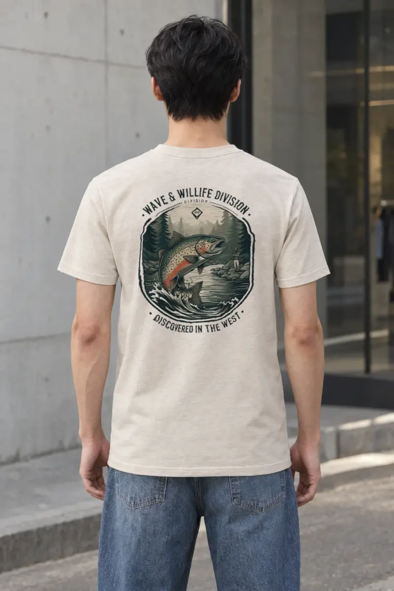 "Riverbound Angler" Heavyweight Unisex Crewneck T-shirt