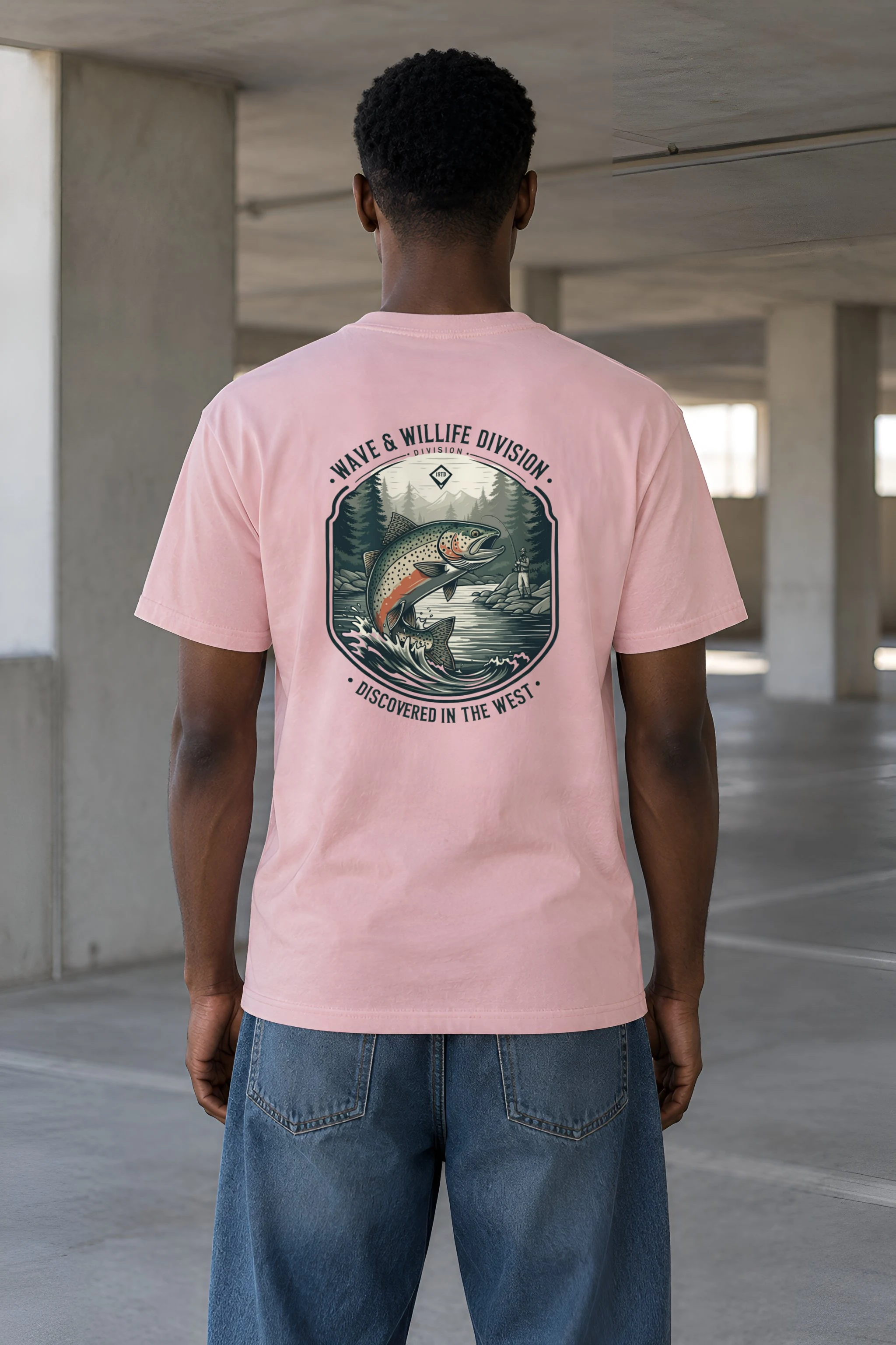 "Riverbound Angler" Heavyweight Unisex Crewneck T-shirt
