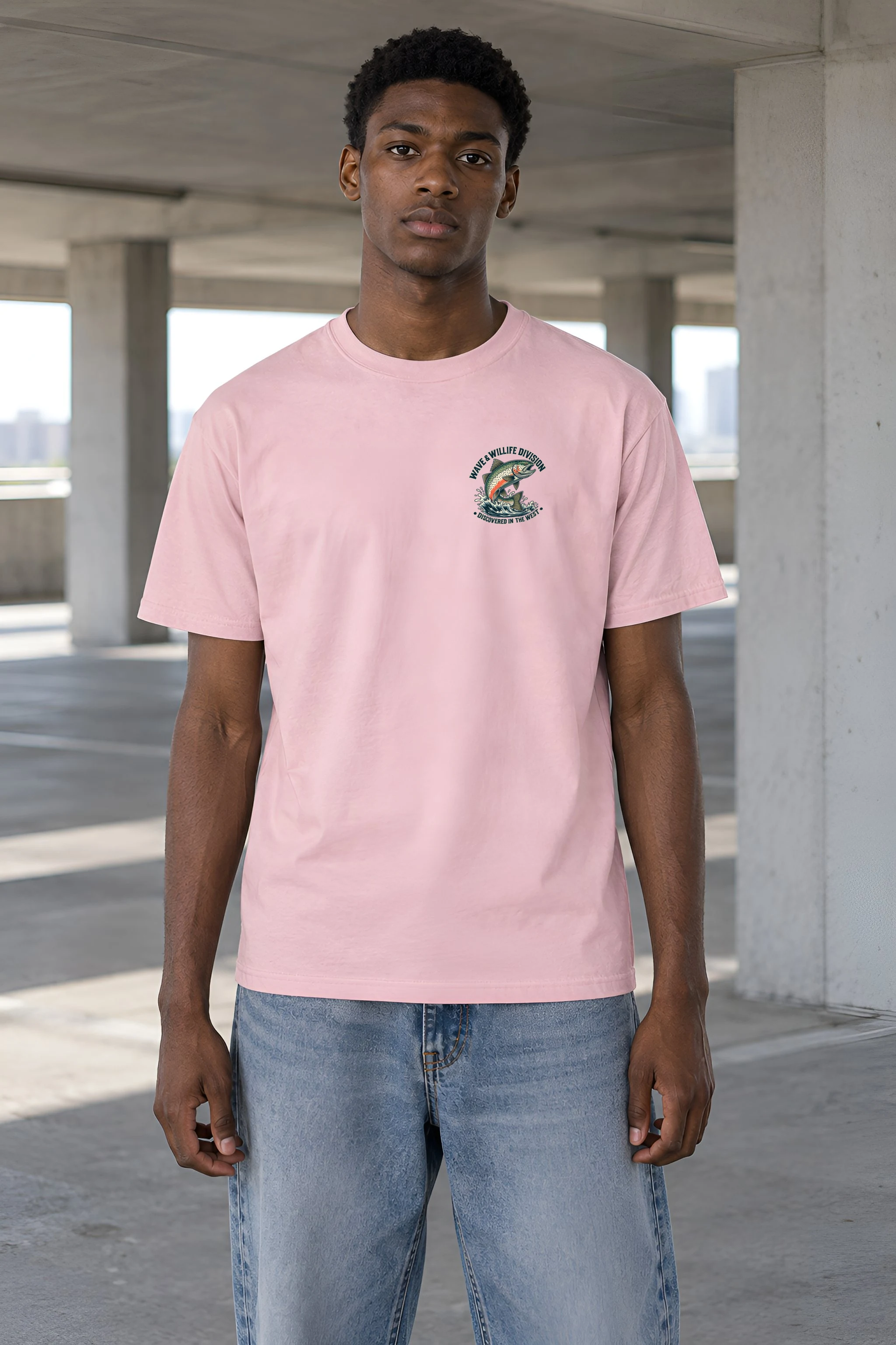 "Riverbound Angler" Heavyweight Unisex Crewneck T-shirt