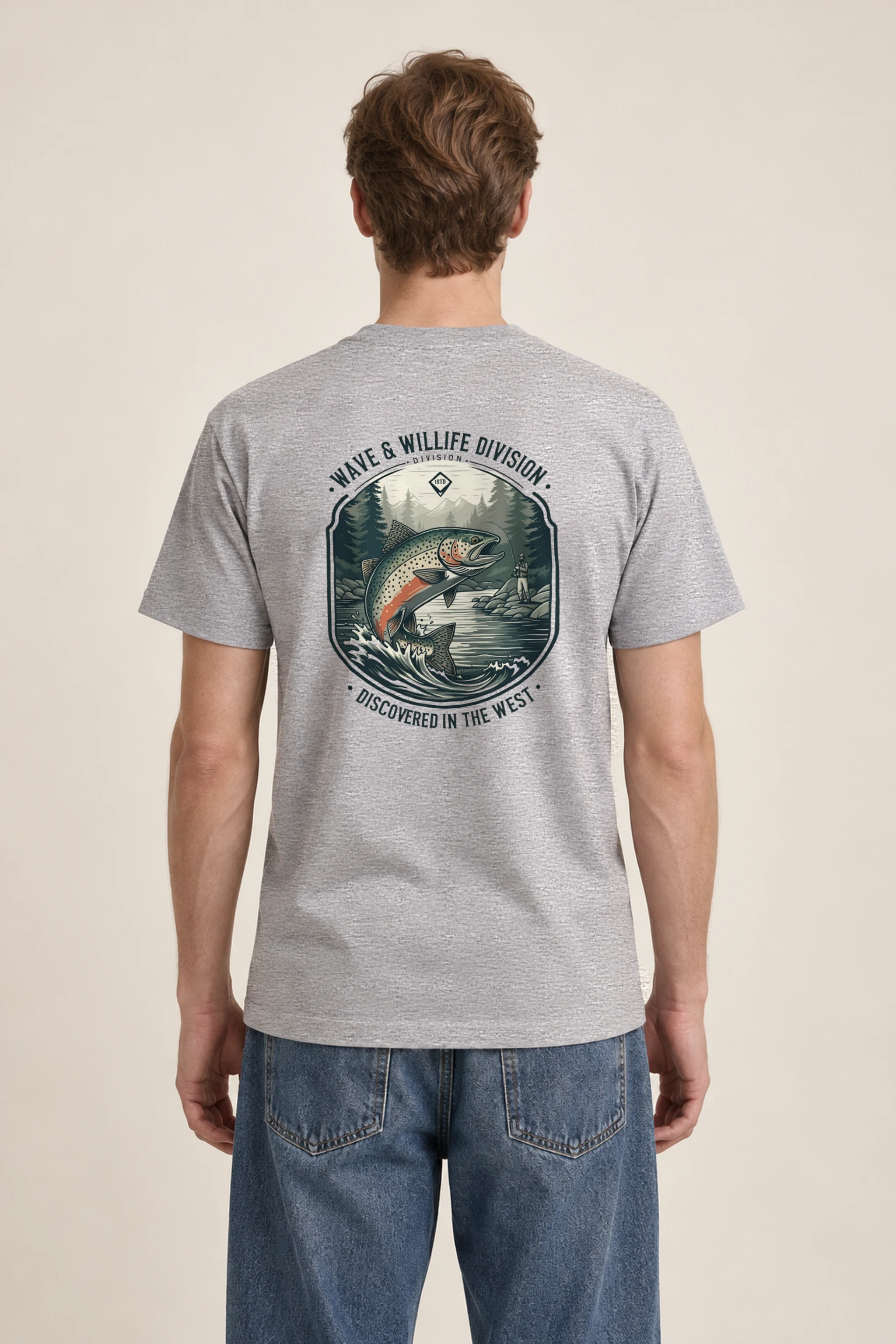 "Riverbound Angler" Heavyweight Unisex Crewneck T-shirt