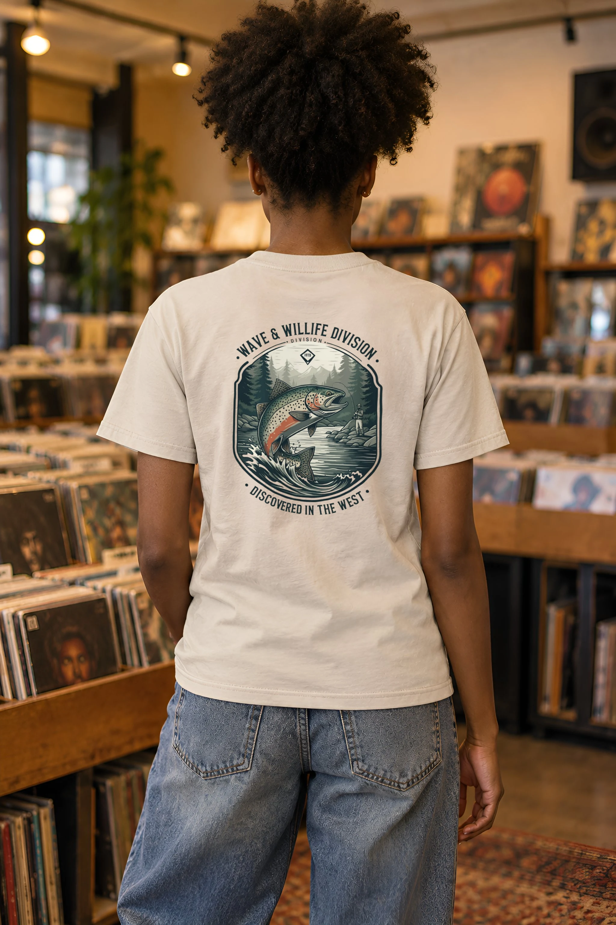 "Riverbound Angler" Heavyweight Unisex Crewneck T-shirt