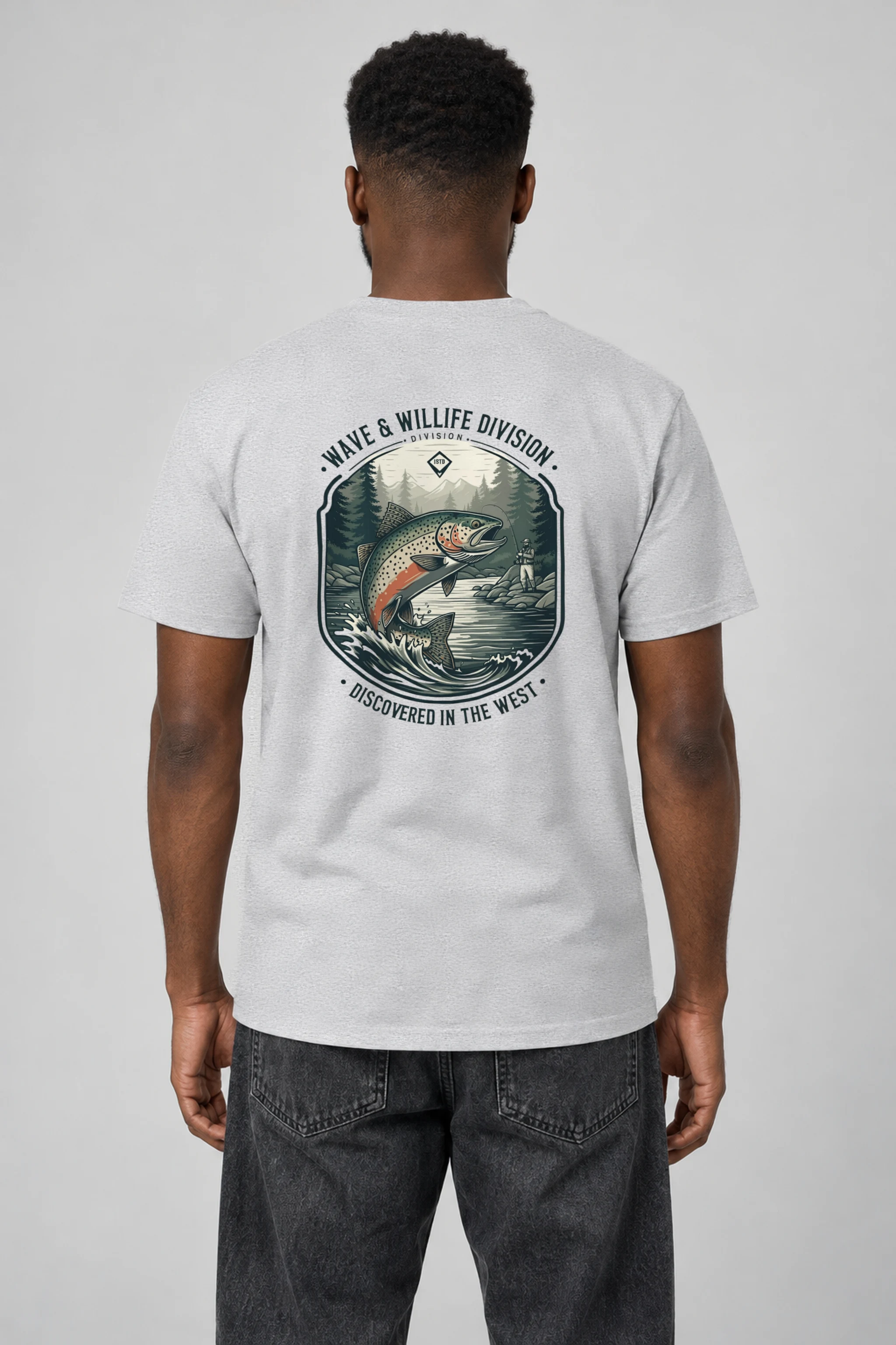 "Riverbound Angler" Heavyweight Unisex Crewneck T-shirt