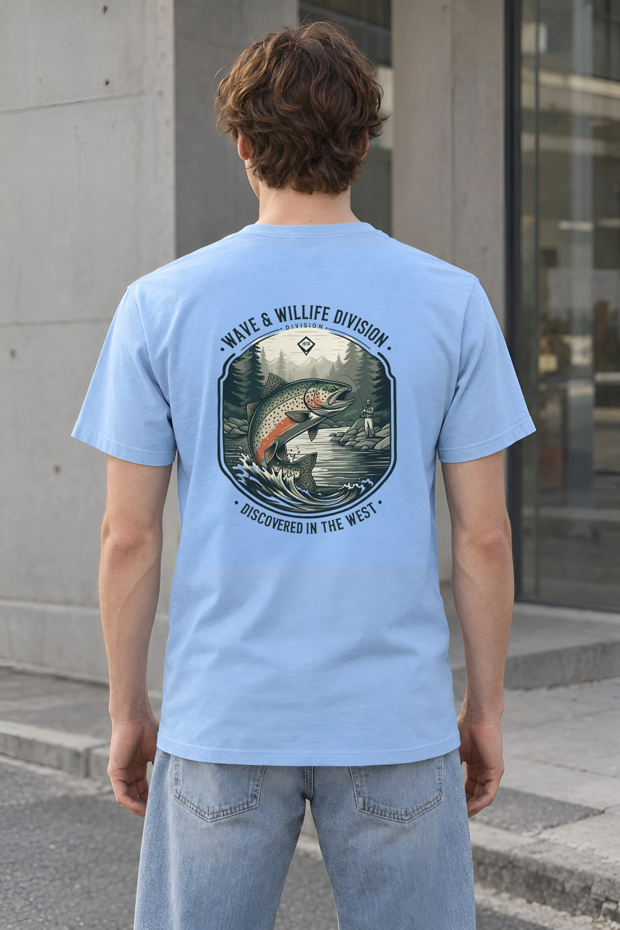 "Riverbound Angler" Heavyweight Unisex Crewneck T-shirt