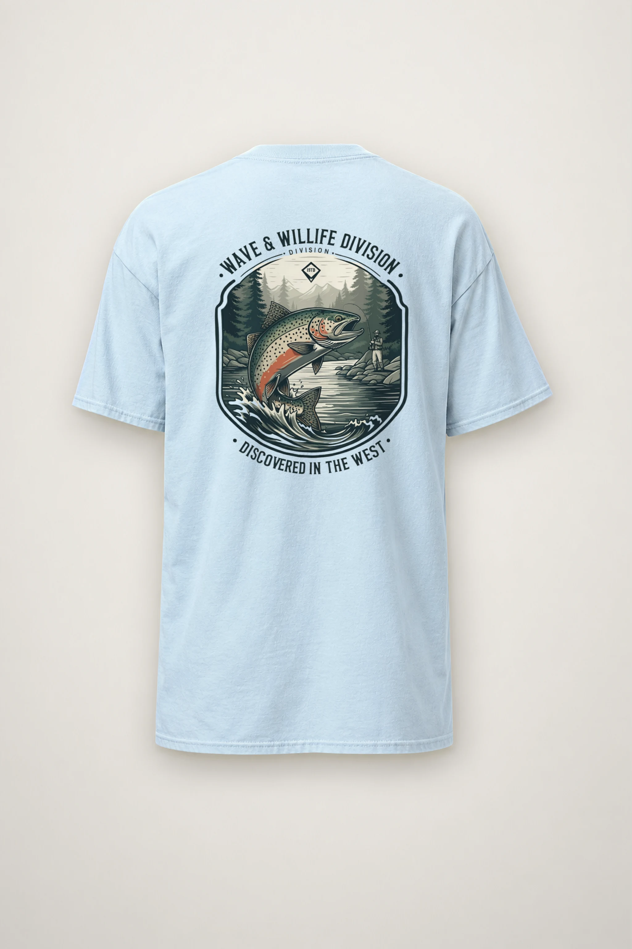 "Riverbound Angler" Heavyweight Unisex Crewneck T-shirt