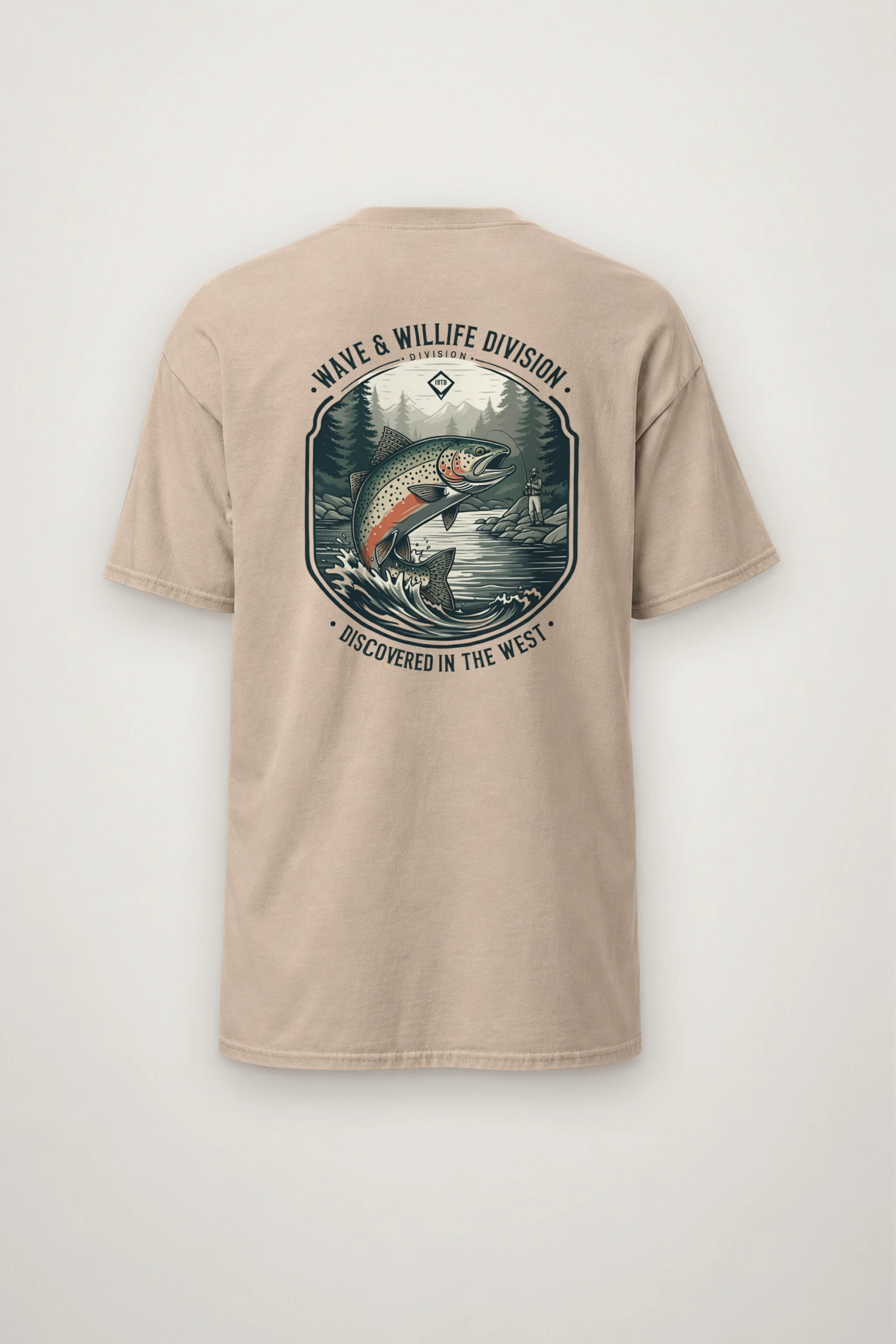"Riverbound Angler" Heavyweight Unisex Crewneck T-shirt
