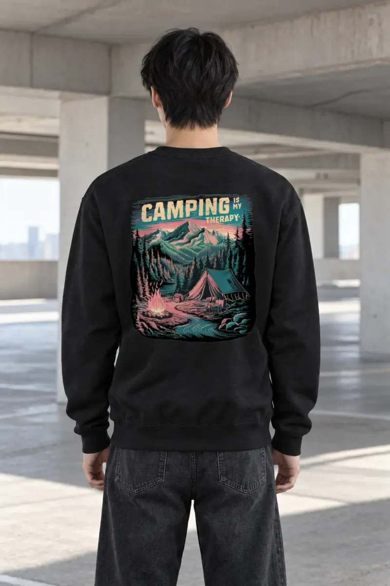 "Riverside Campfire" Heavy Blend Unisex Crewneck Sweatshirt | Gildan 18000