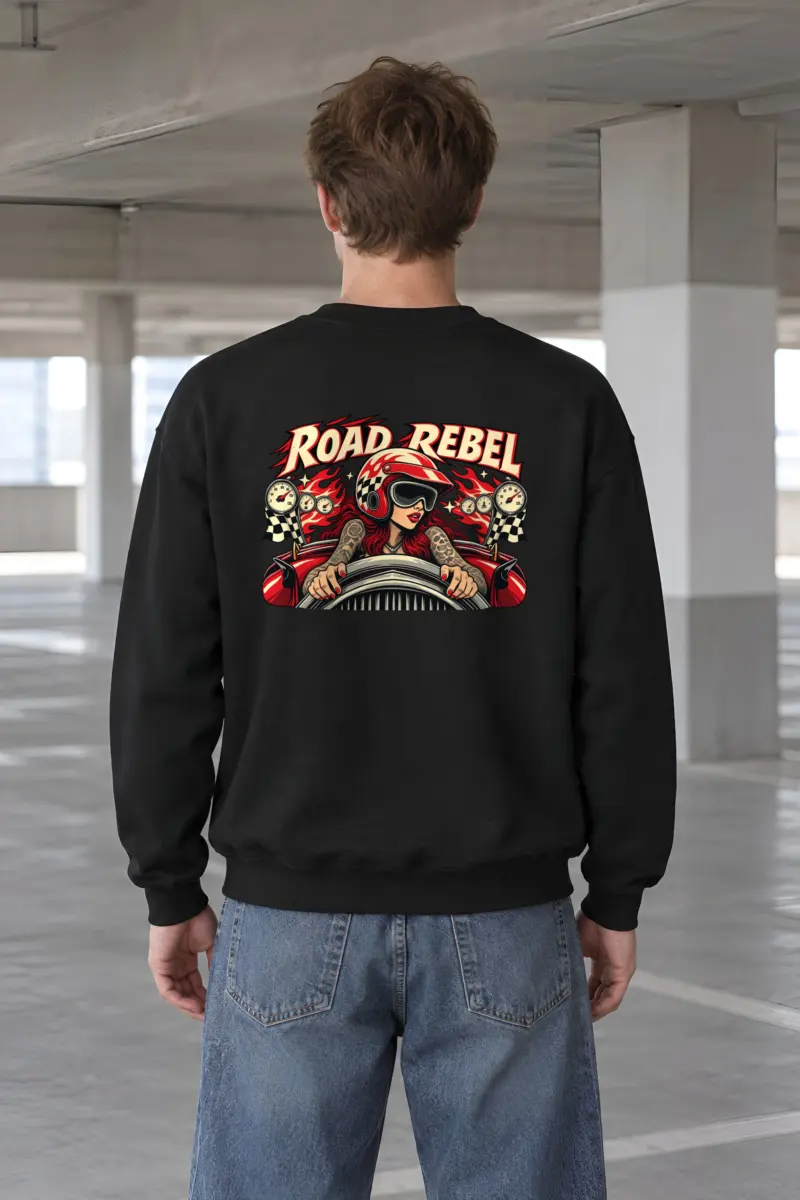 "Road Rebel" Heavy Blend Unisex Crewneck Sweatshirt