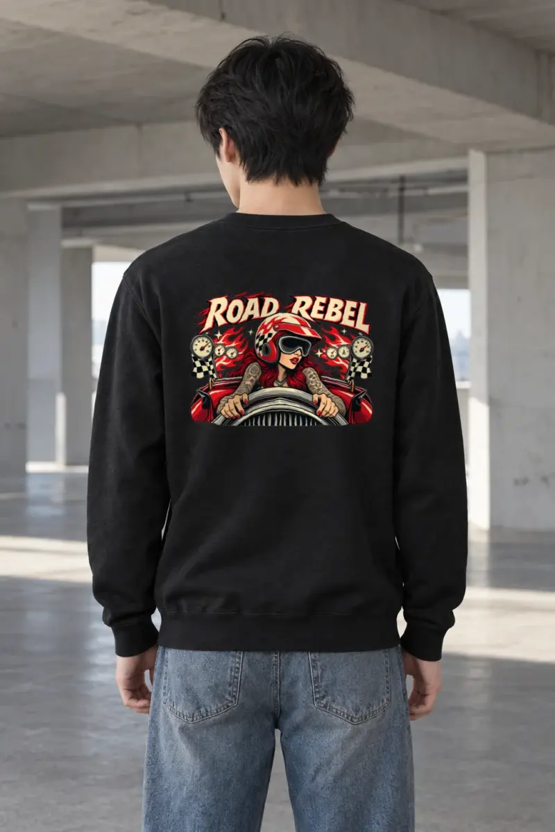 "Road Rebel" Heavy Blend Unisex Crewneck Sweatshirt
