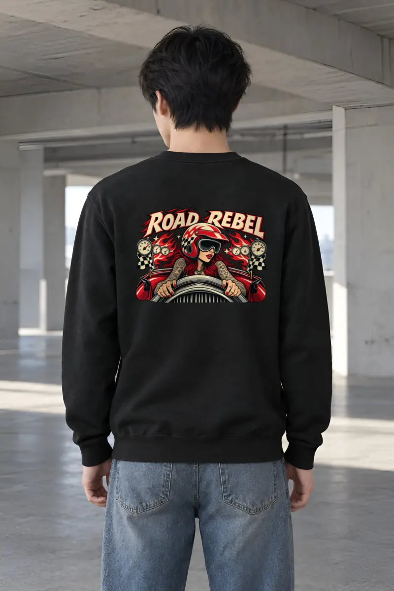 "Road Rebel" Heavy Blend Unisex Crewneck Sweatshirt