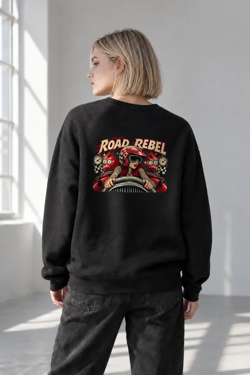 "Road Rebel" Heavy Blend Unisex Crewneck Sweatshirt | Gildan 18000