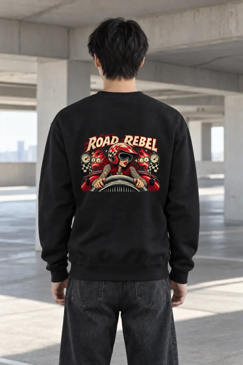 "Road Rebel" Heavy Blend Unisex Crewneck Sweatshirt | Gildan 18000