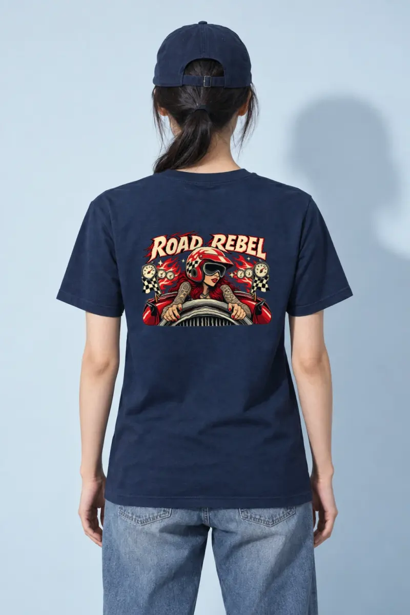 "Road Rebel" Heavyweight Unisex Crewneck T-shirt