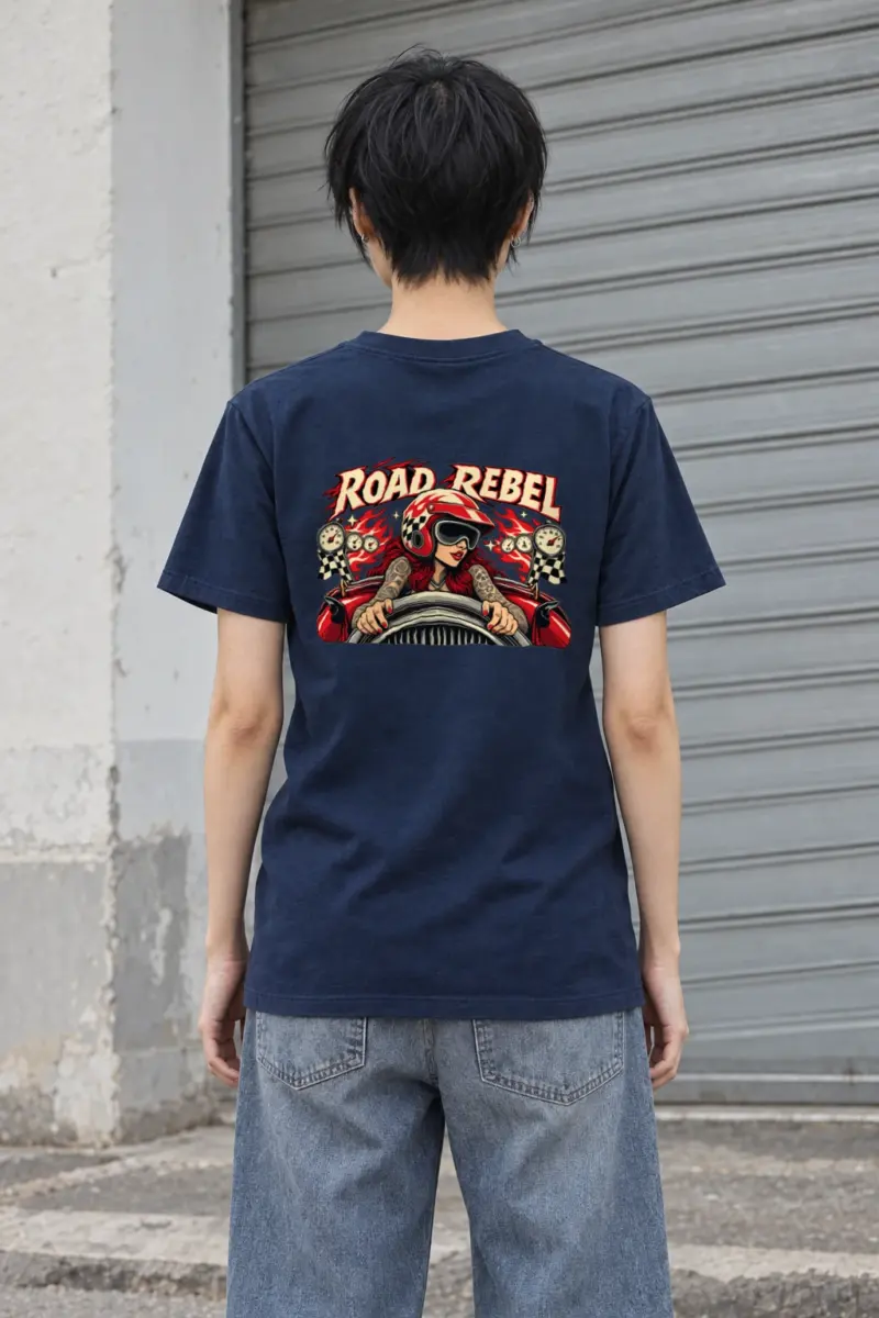 "Road Rebel" Heavyweight Unisex Crewneck T-shirt
