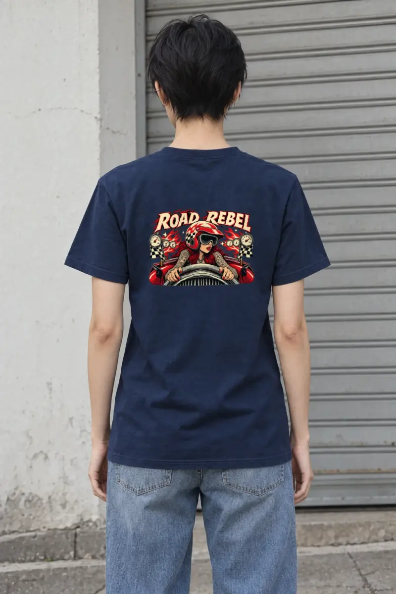 "Road Rebel" Heavyweight Unisex Crewneck T-shirt