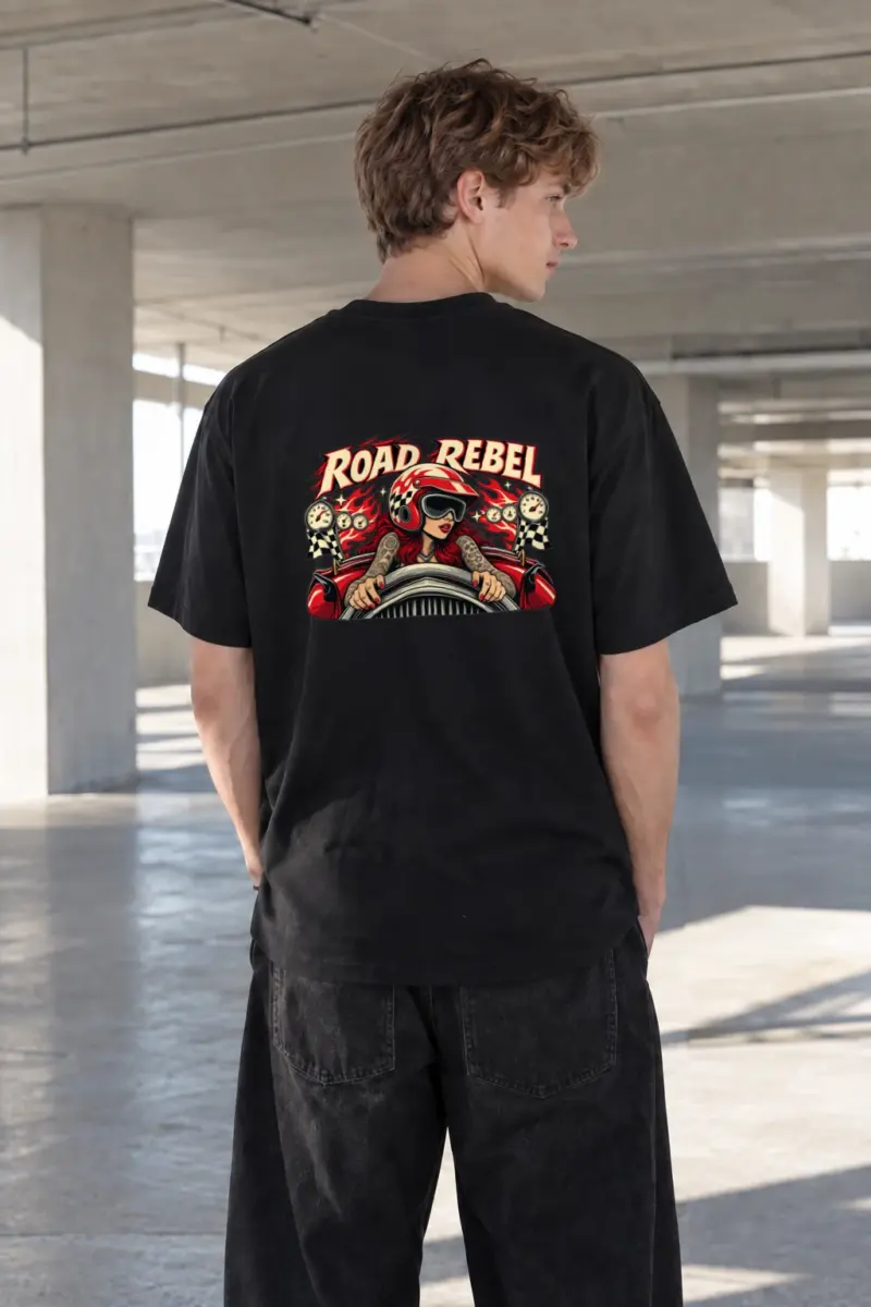 "Road Rebel" Heavyweight Unisex Crewneck T-shirt | Gildan 5000