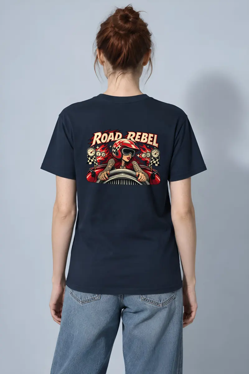 "Road Rebel" Heavyweight Unisex Crewneck T-shirt
