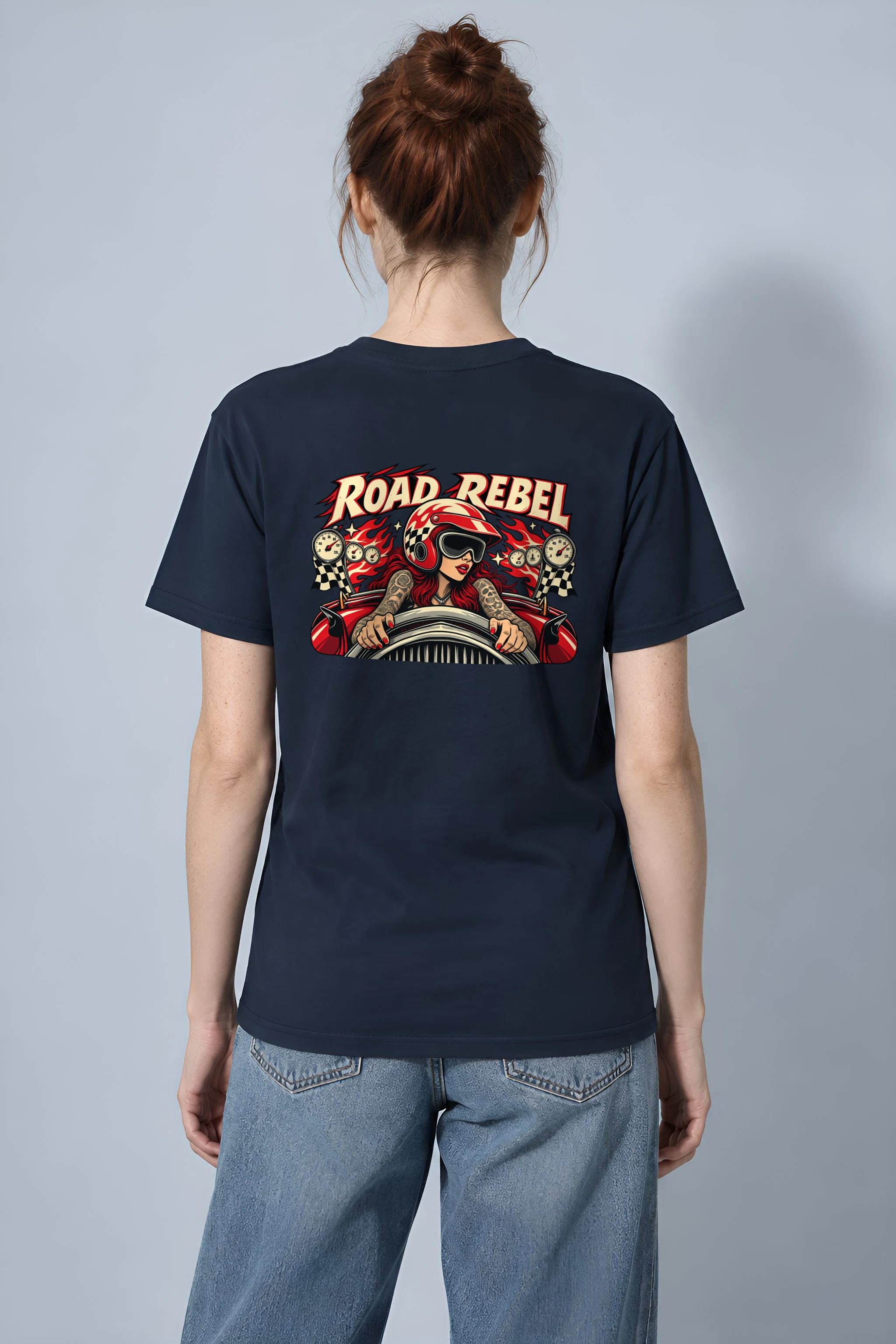 "Road Rebel" Heavyweight Unisex Crewneck T-shirt
