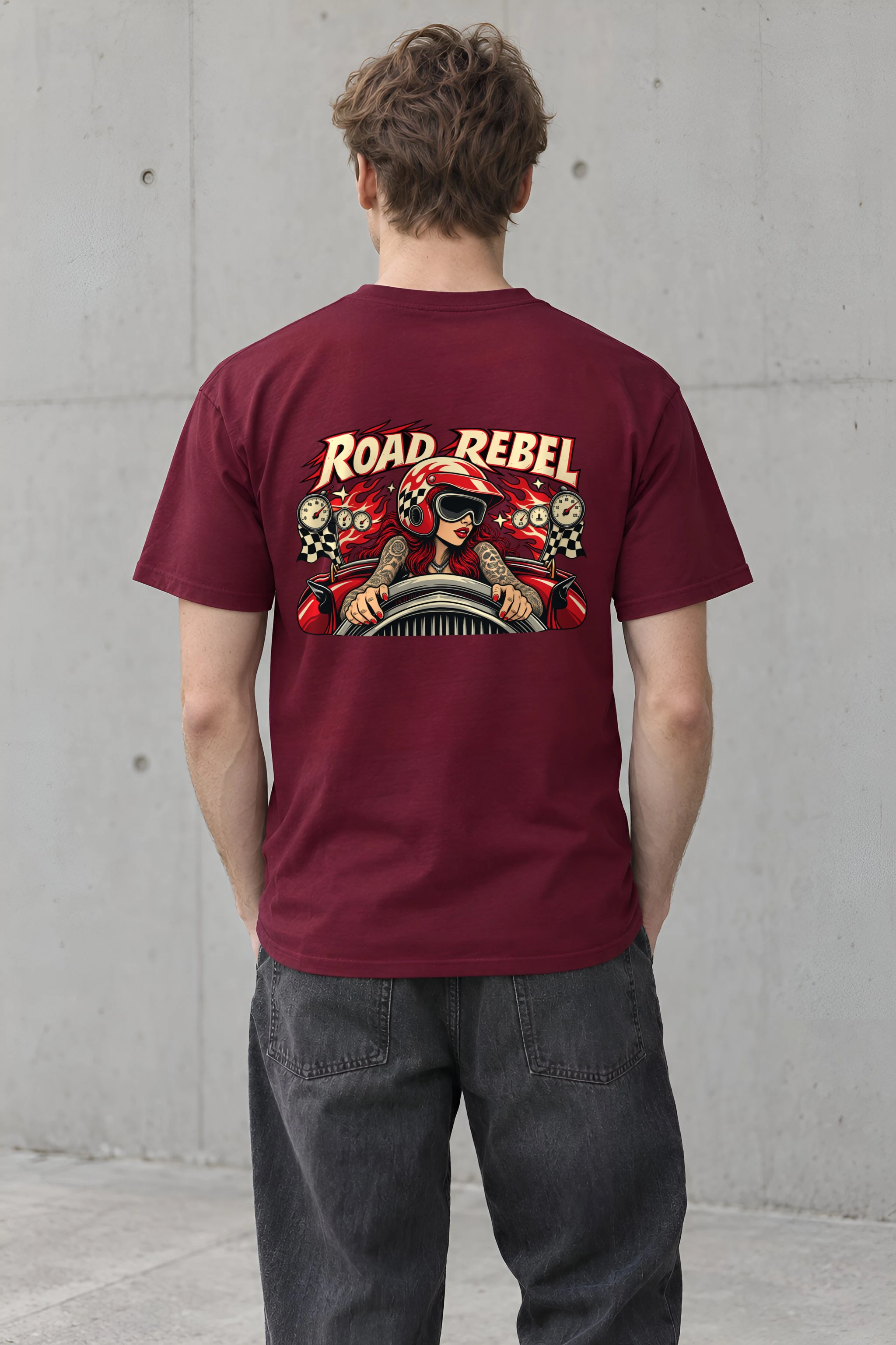 "Road Rebel" Heavyweight Unisex Crewneck T-shirt