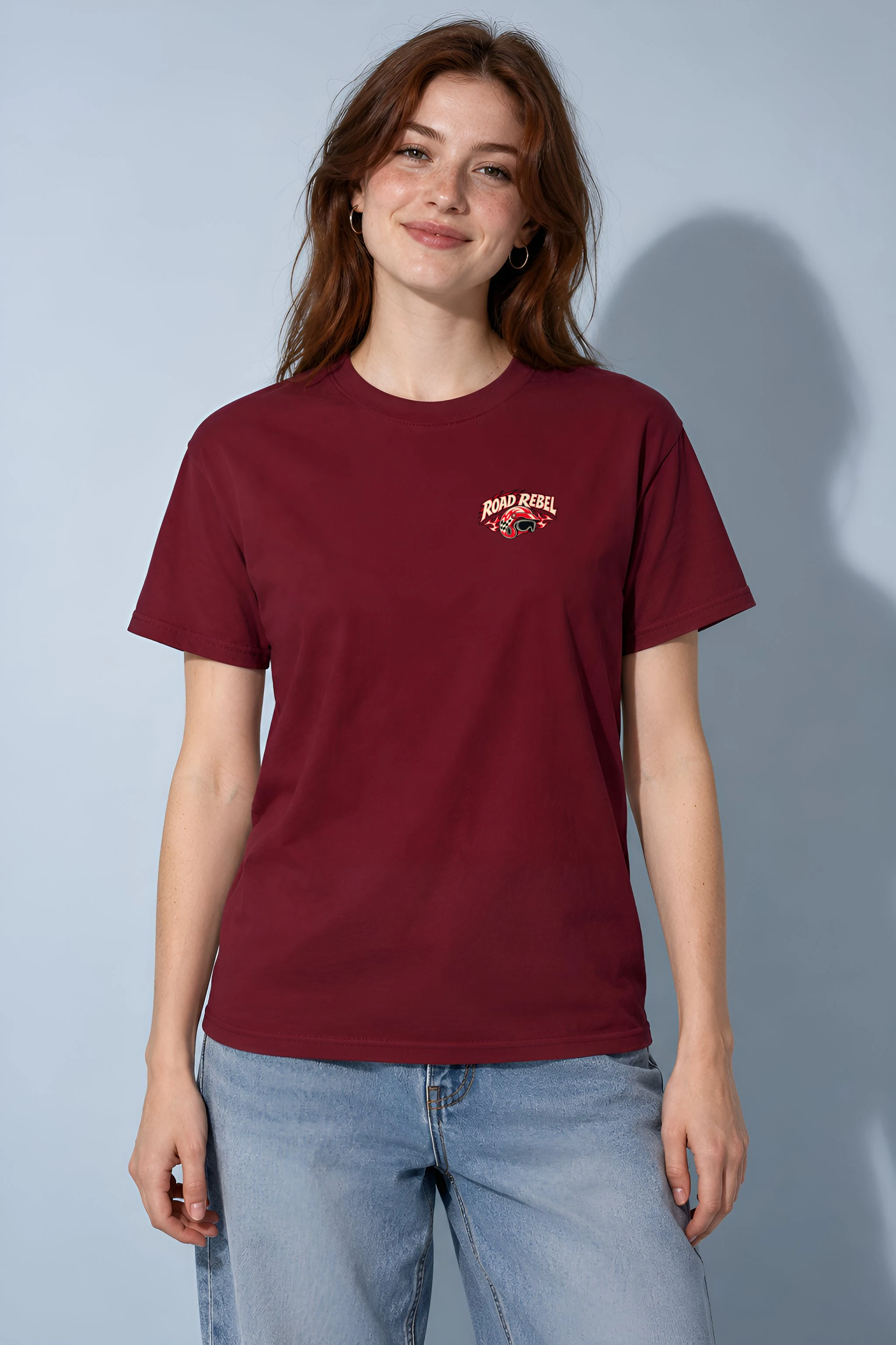 "Road Rebel" Heavyweight Unisex Crewneck T-shirt