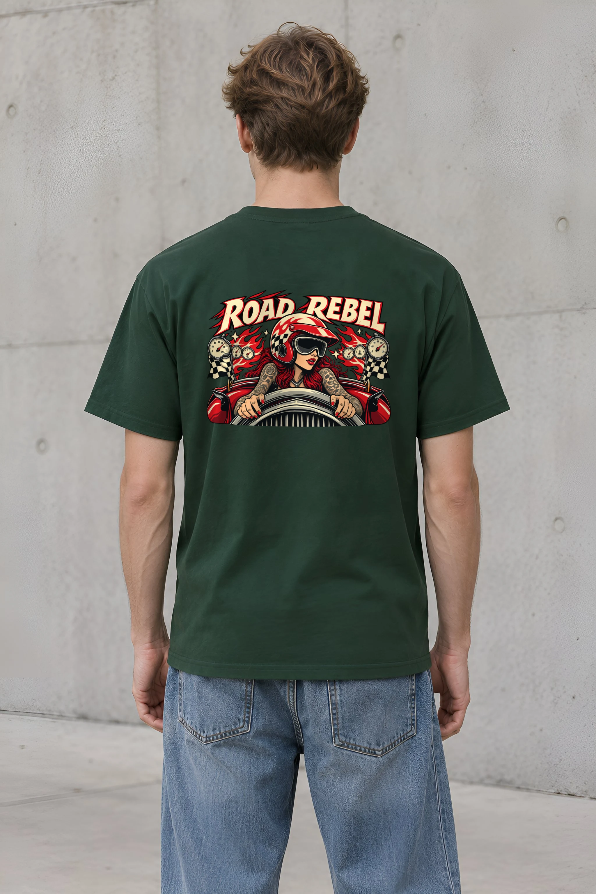 "Road Rebel" Heavyweight Unisex Crewneck T-shirt