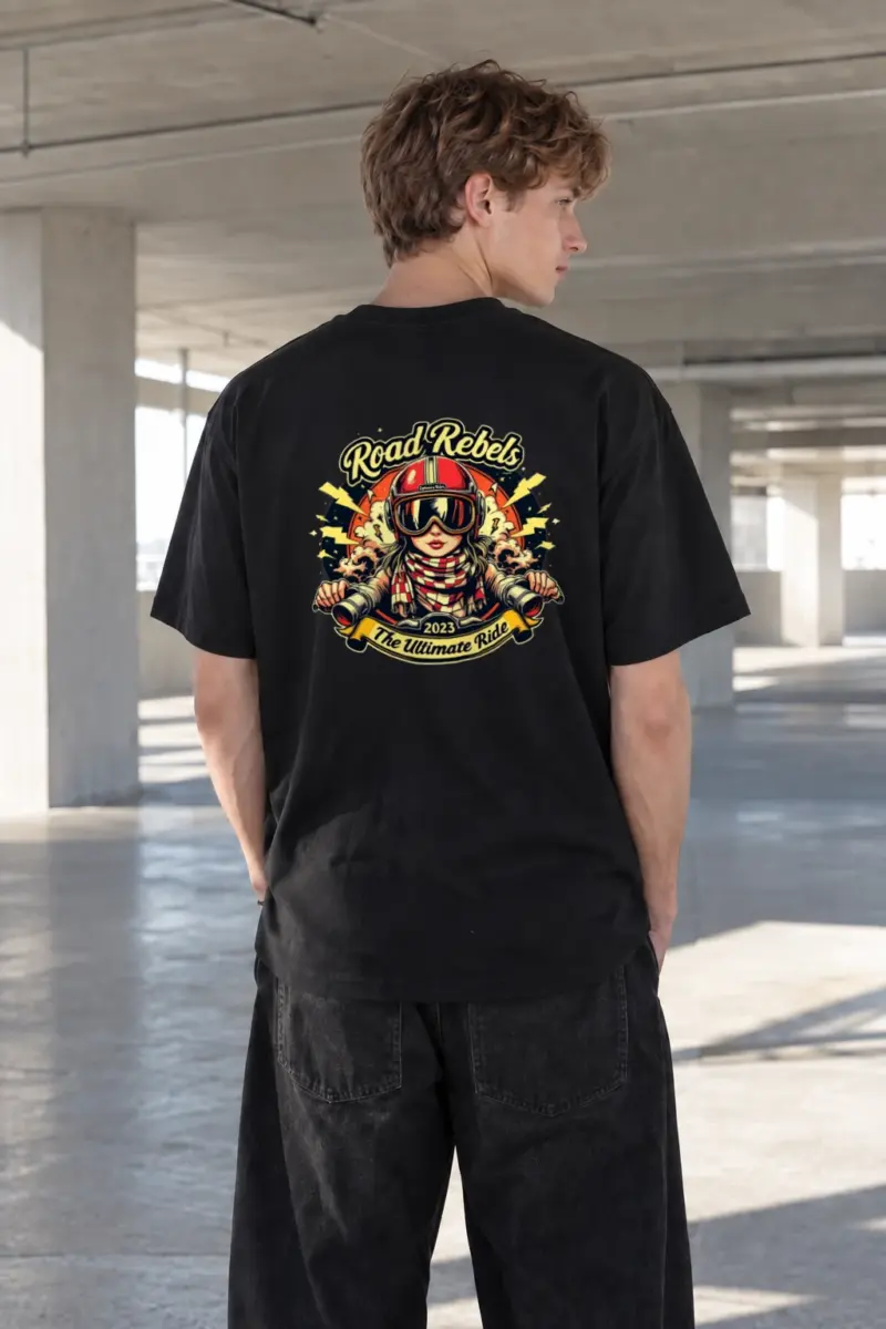 "Road Rebels" Heavyweight Unisex Crewneck T-shirt | Gildan 5000