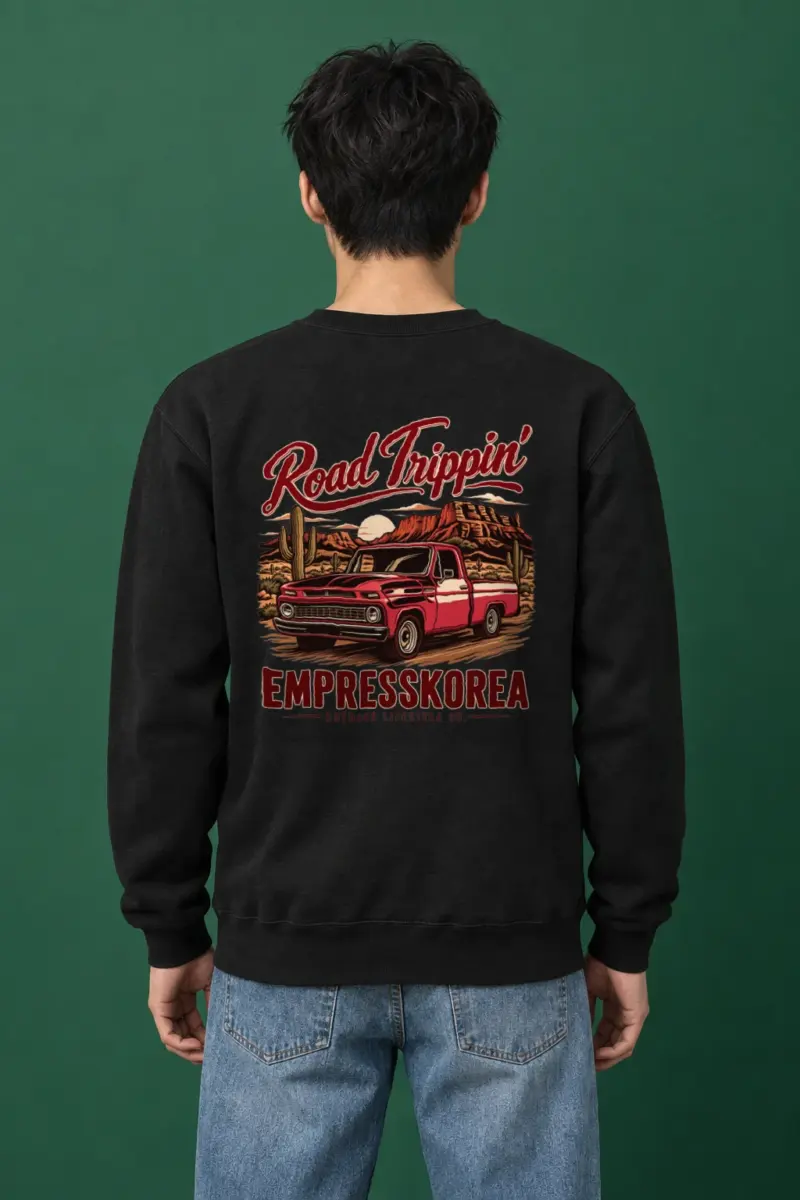 "Road Trippin’" Heavy Blend Unisex Crewneck Sweatshirt | Gildan 18000
