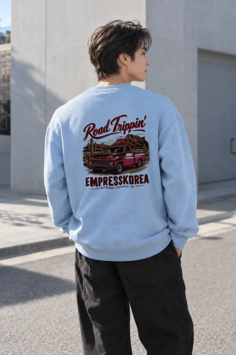 "Road Trippin’" Heavy Blend Unisex Crewneck Sweatshirt | Gildan 18000