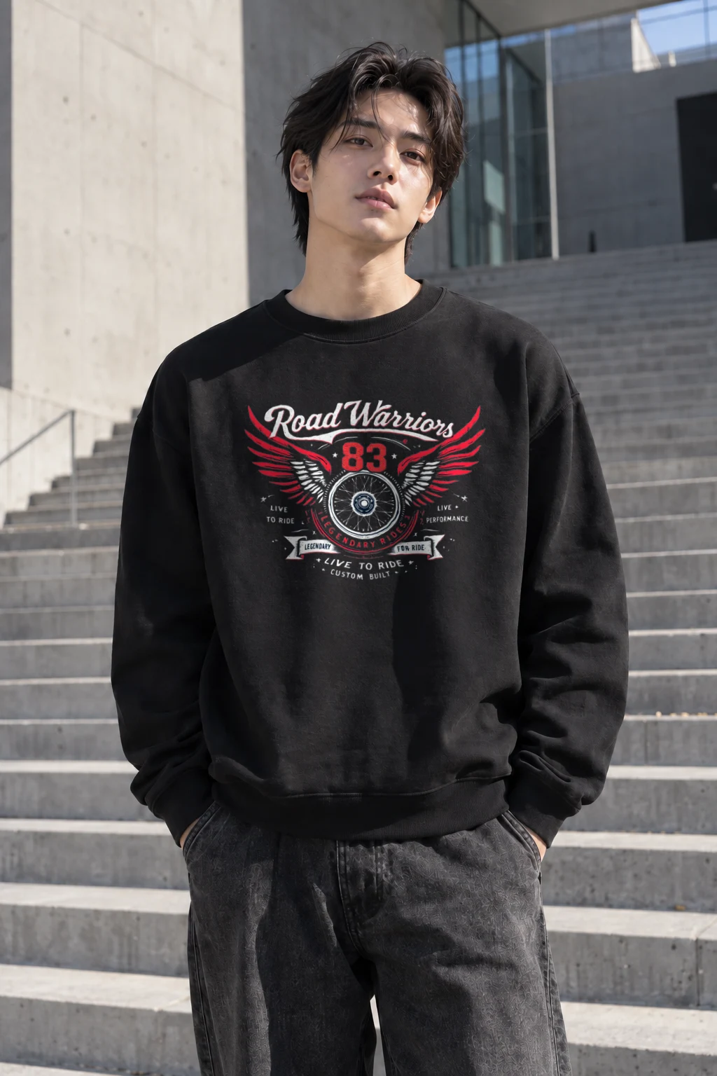 "Road Warriors 83" Heavy Blend Unisex Crewneck Sweatshirt | Gildan 18000