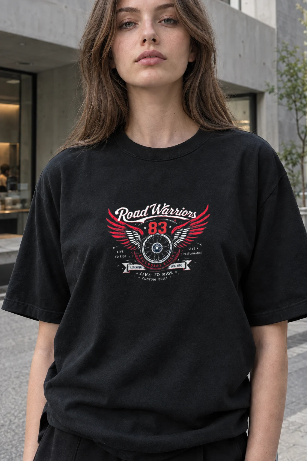 "Road Warriors 83" Heavyweight Unisex Crewneck T-shirt | Gildan 5000