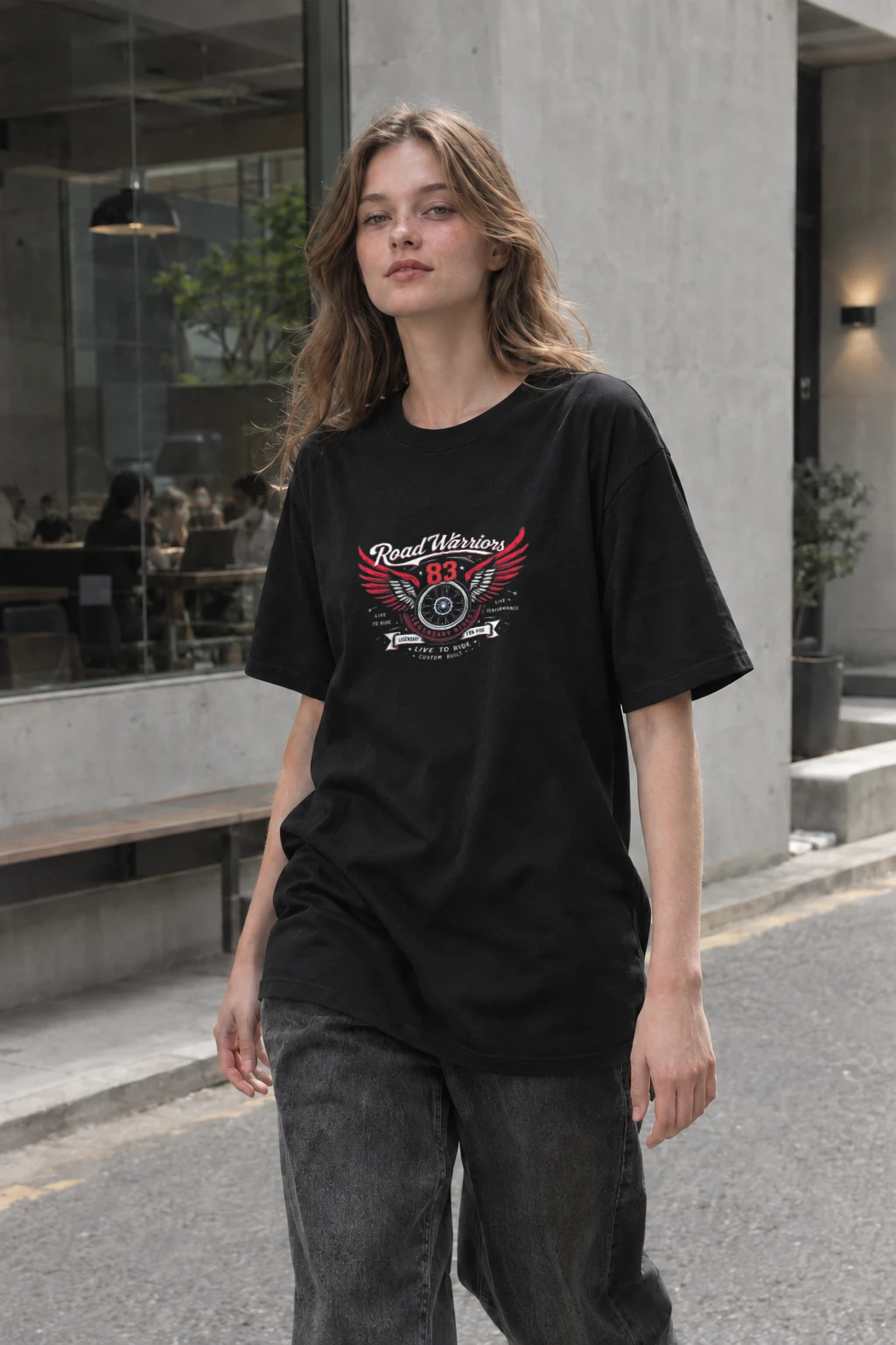 "Road Warriors 83" Heavyweight Unisex Crewneck T-shirt | Gildan 5000